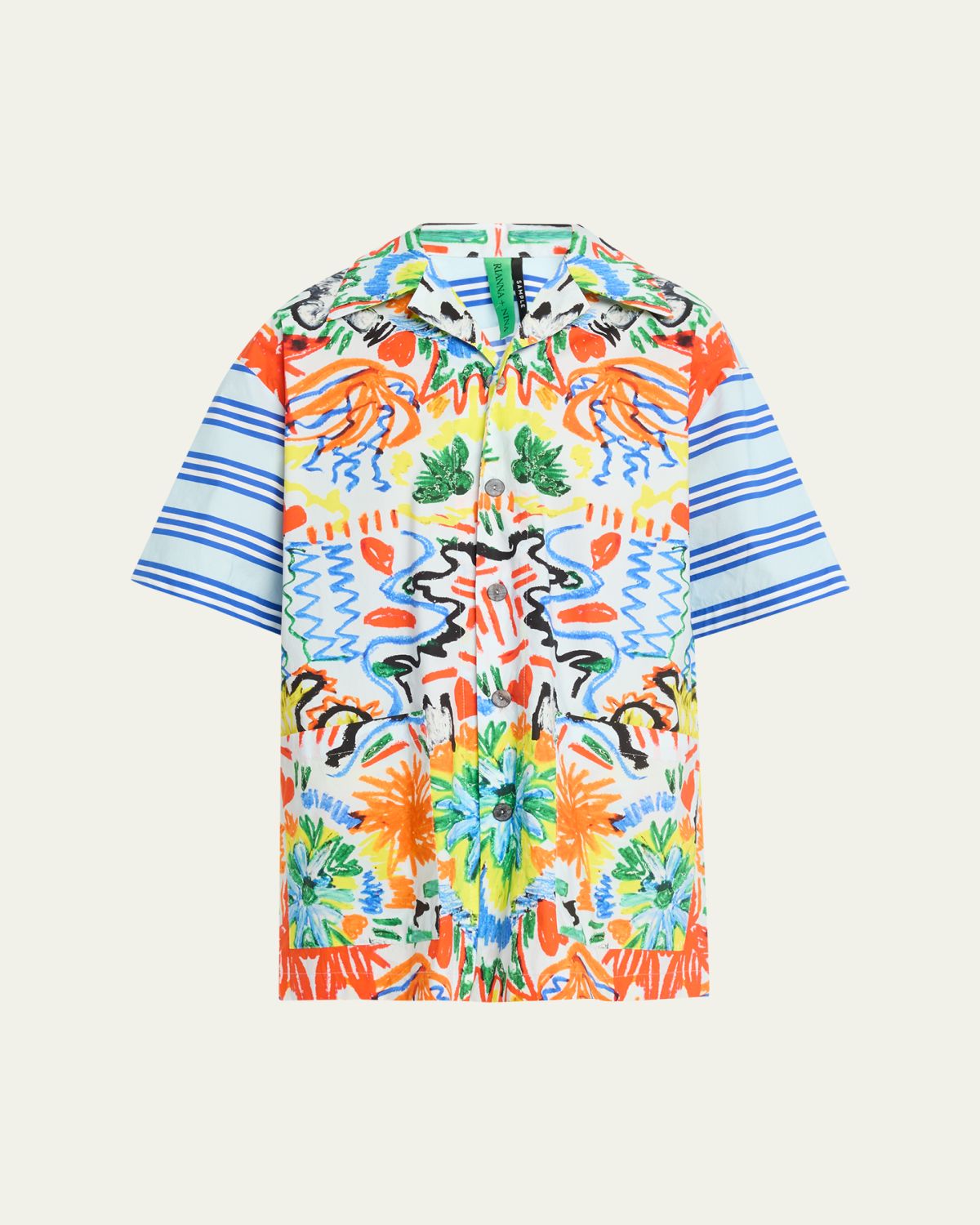 Rianna + Nina Tropical-Print Cotton Shirt