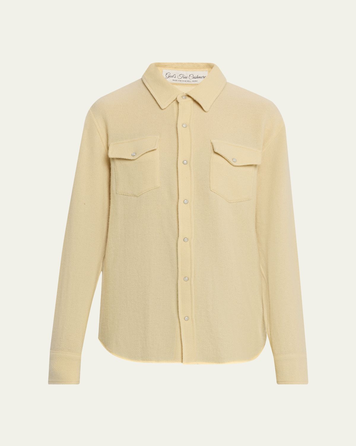 God's True Cashmere Daffodil Solid Cashmere Button-Front Shirt | Thumbnail 6 God's True Cashmere Daffodil Solid Cashmere Button-Front Shirt | Thumbnail 6
