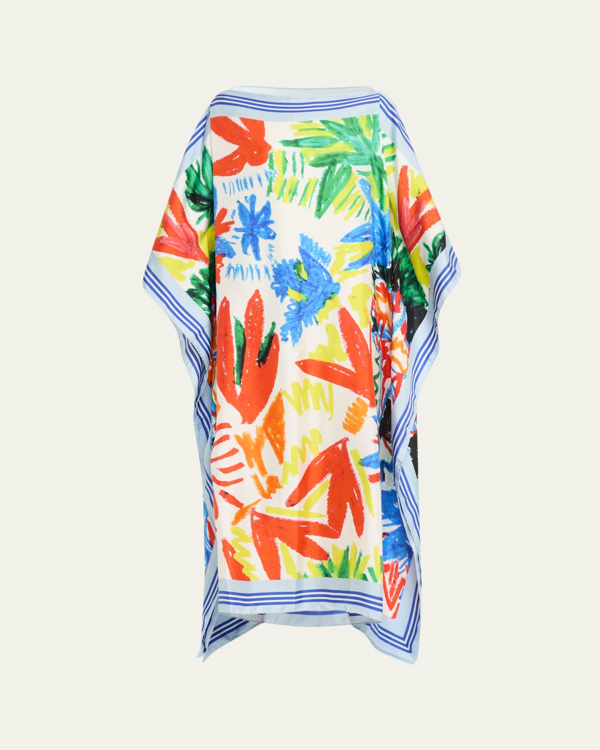 Rianna + Nina Tropica-Print Silk Maxi Caftan
