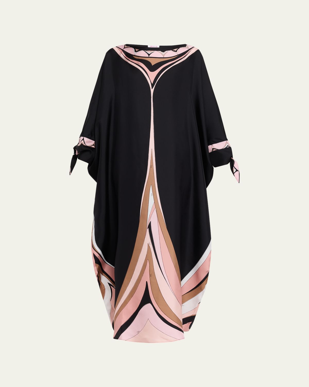 Pucci Fari-Print Silk Twill Tie-Cuff Caftan Dress | Thumbnail 6 Pucci Fari-Print Silk Twill Tie-Cuff Caftan Dress | Thumbnail 6