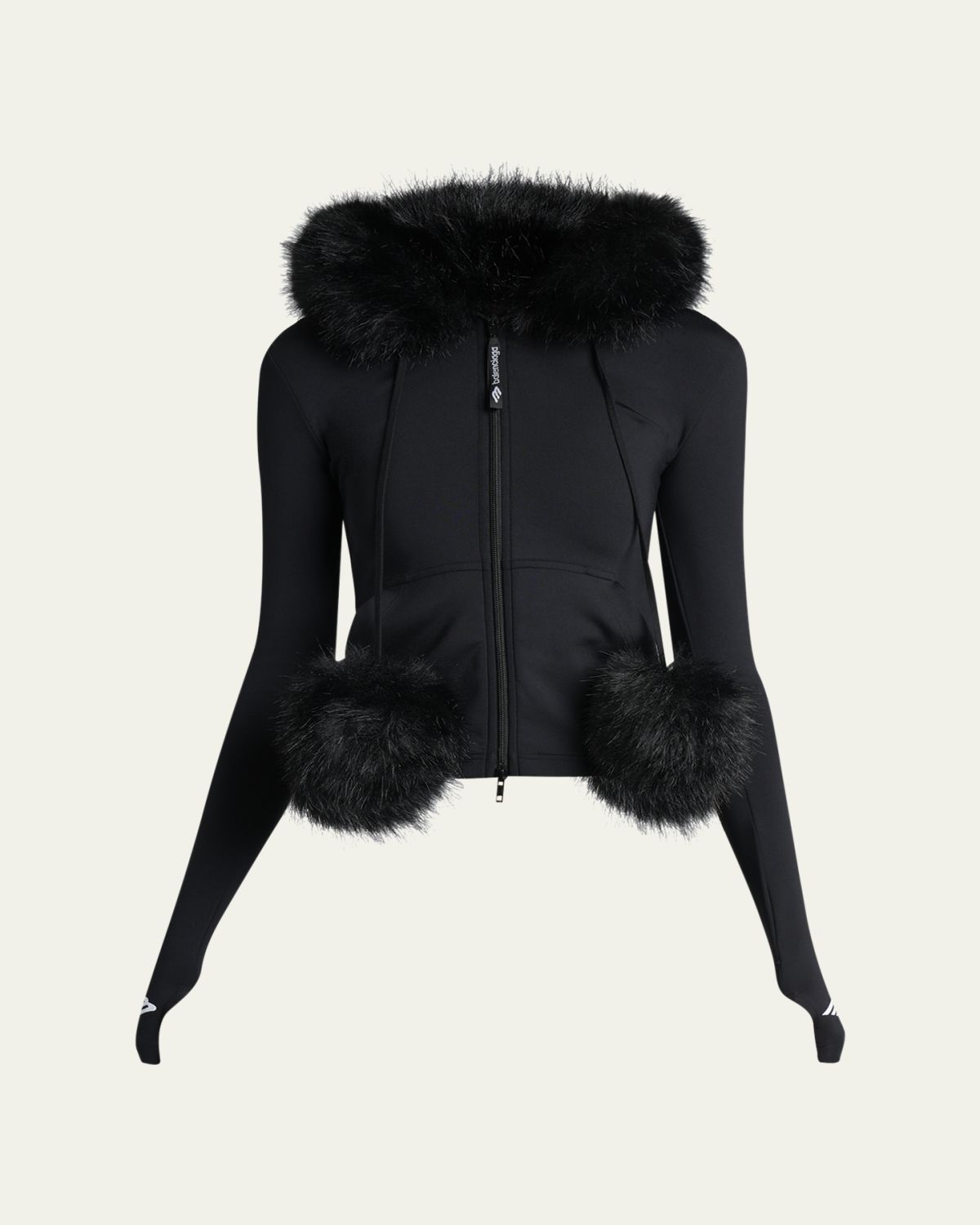 Balenciaga Fluffy Zip-Up Hoodie with Faux Fur