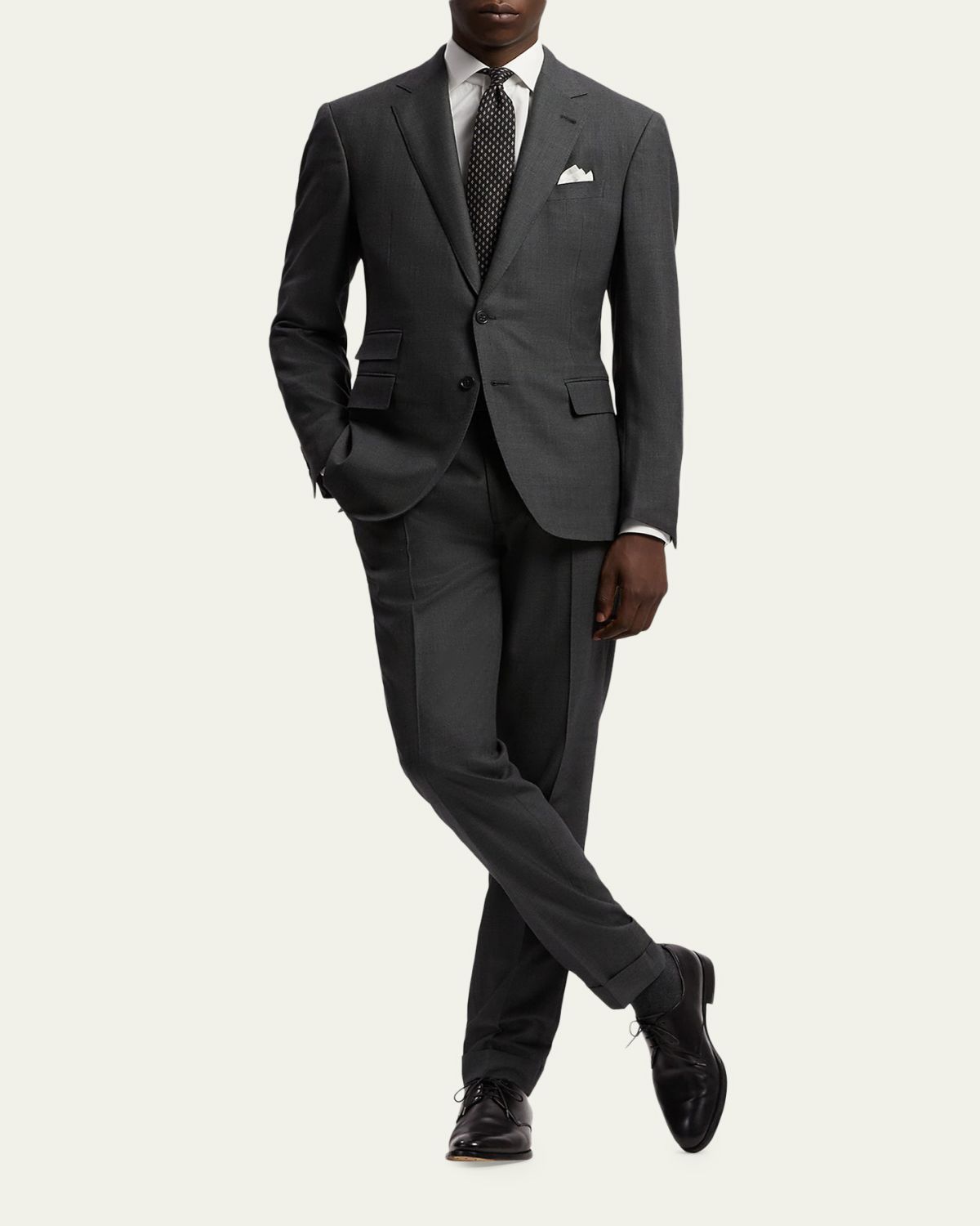 Ralph Lauren Purple Label Kent Hand-Tailored Wool Birdseye Suit | Thumbnail 2