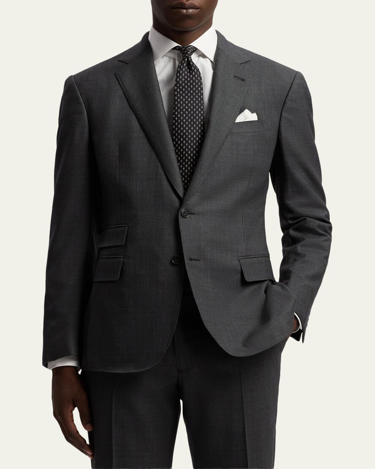 Ralph Lauren Purple Label Kent Hand-Tailored Wool Birdseye Suit | Thumbnail 4