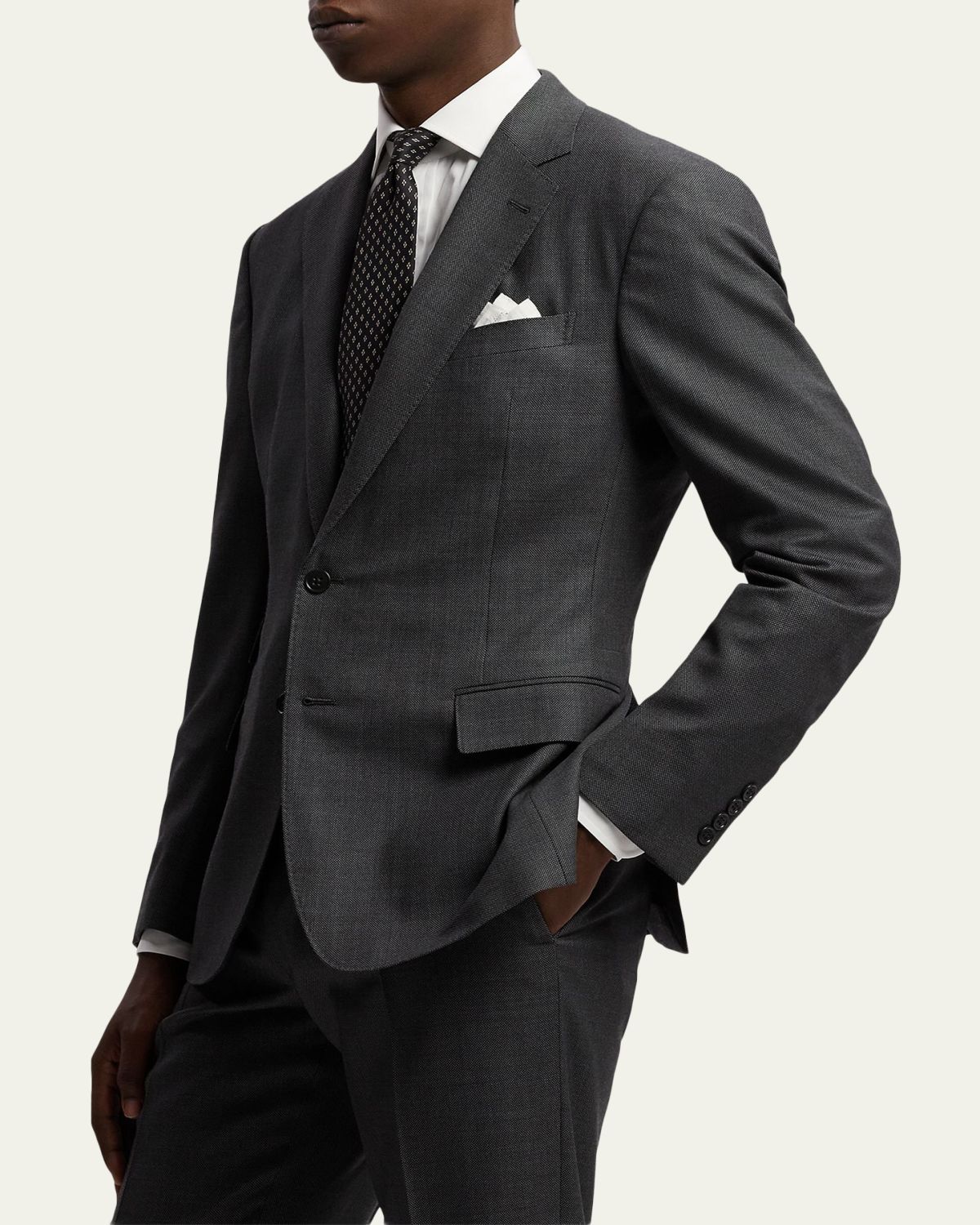 Ralph Lauren Purple Label Kent Hand-Tailored Wool Birdseye Suit | Thumbnail 5