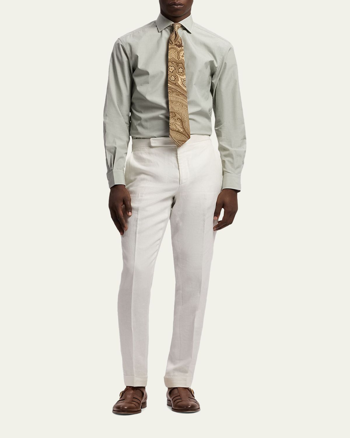 Ralph Lauren Purple Label Paisley Linen-Silk Tie | Thumbnail 2