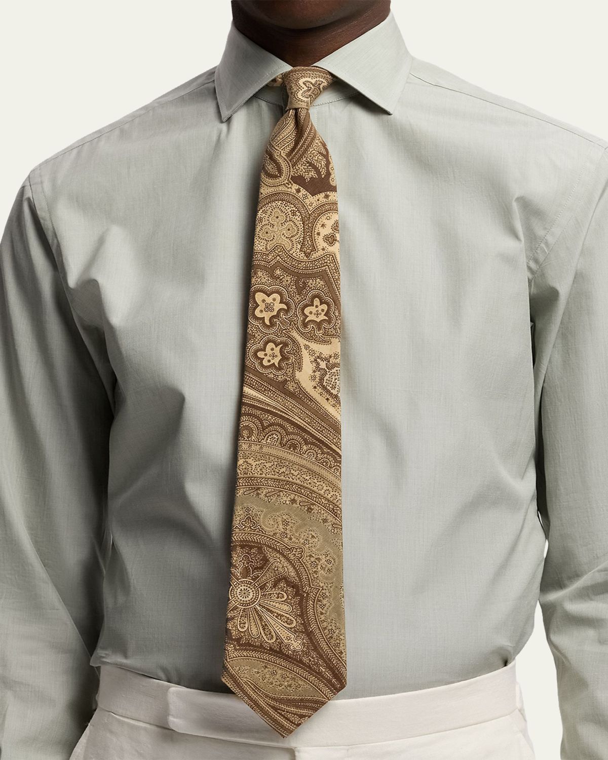 Ralph Lauren Purple Label Paisley Linen-Silk Tie | Thumbnail 4