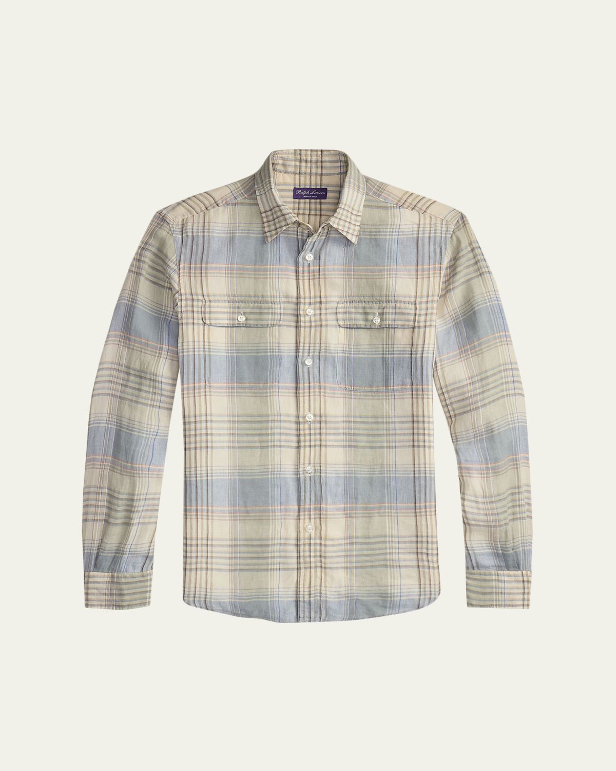 Ralph Lauren Purple Label Plaid Linen Shirt