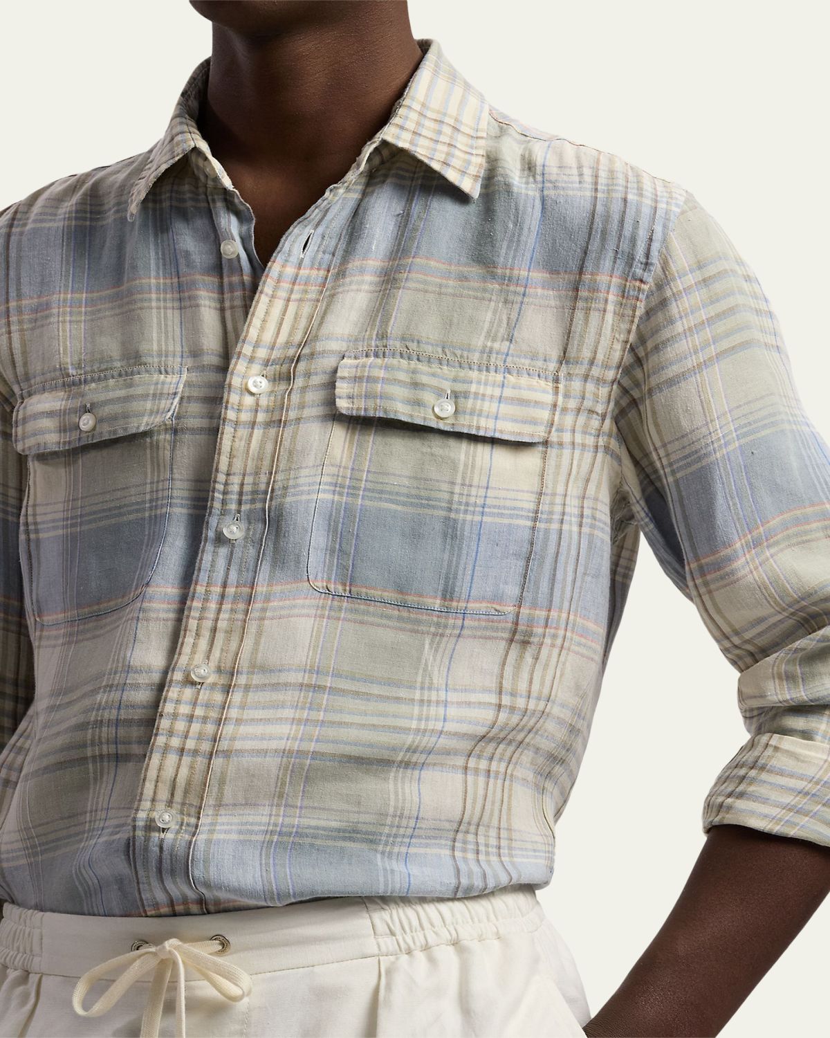 Ralph Lauren Purple Label Plaid Linen Shirt | Thumbnail 5 Ralph Lauren Purple Label Plaid Linen Shirt | Thumbnail 5