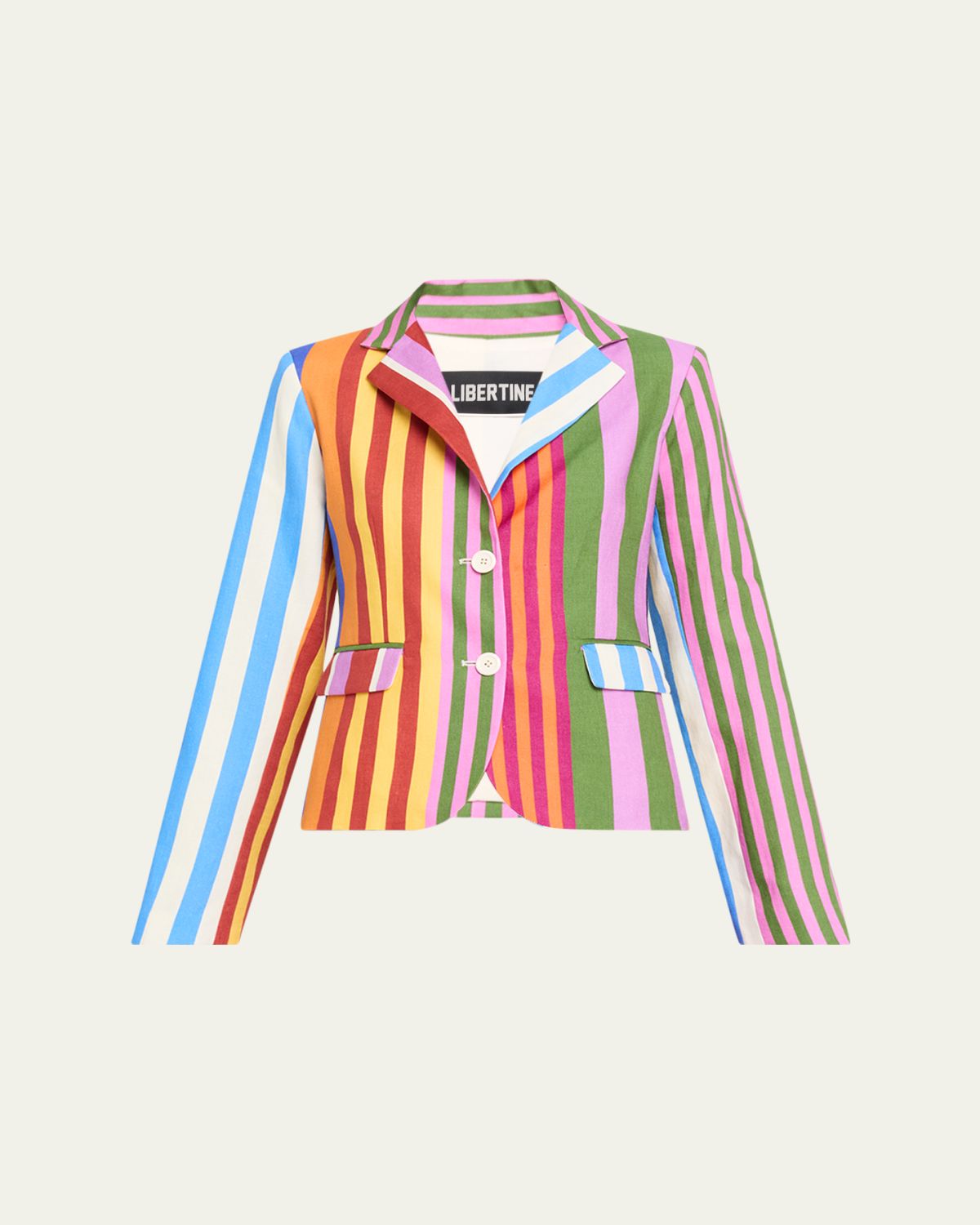 Libertine Tangier Stripe Linen Classic Jacket - Women's Clothing