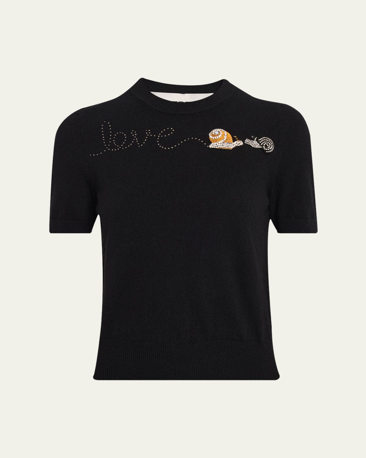Libertine Snail Love Short-Sleeve Cashmere Sweater