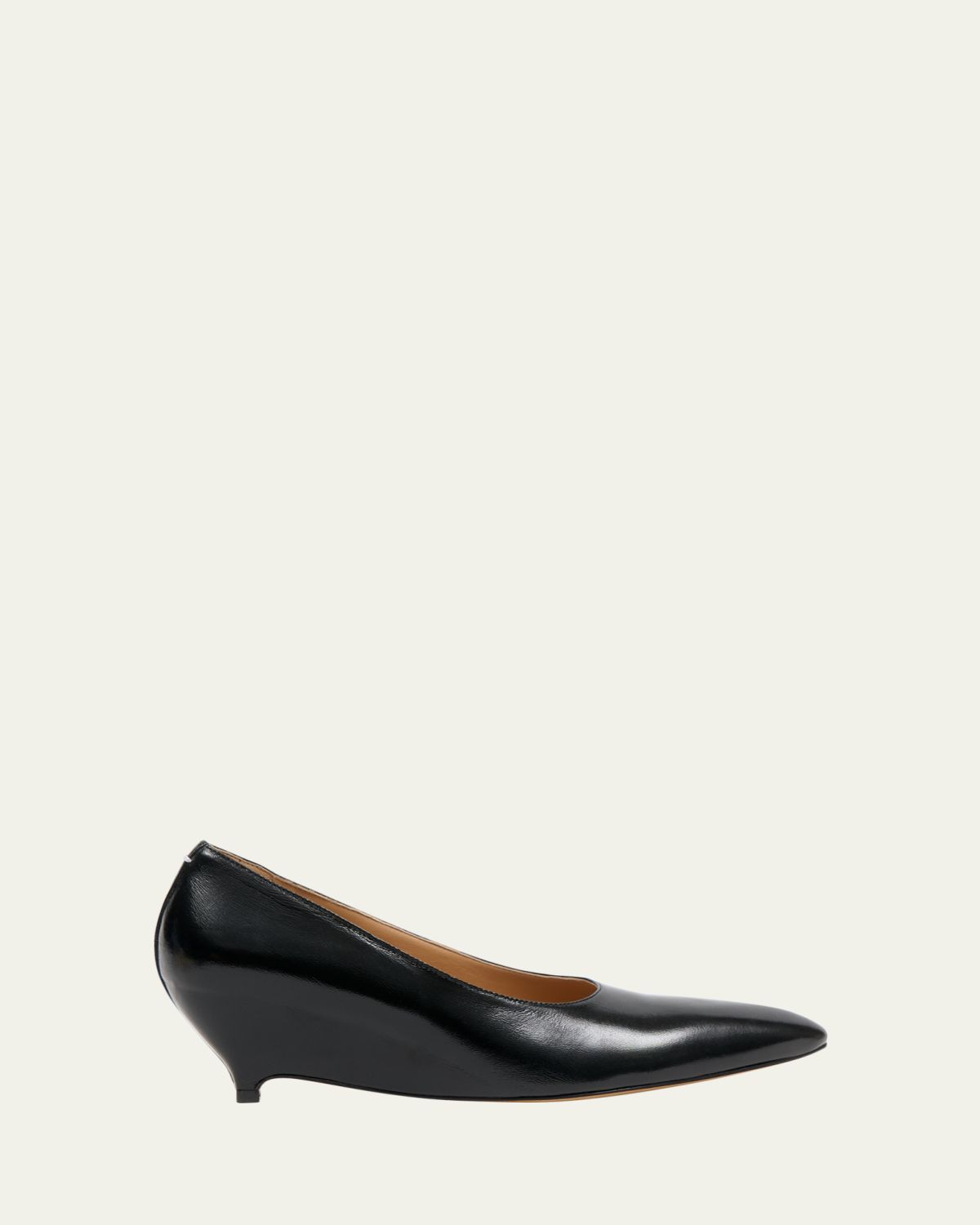 Maison Margiela Court Shoe Leather Wedge Pumps