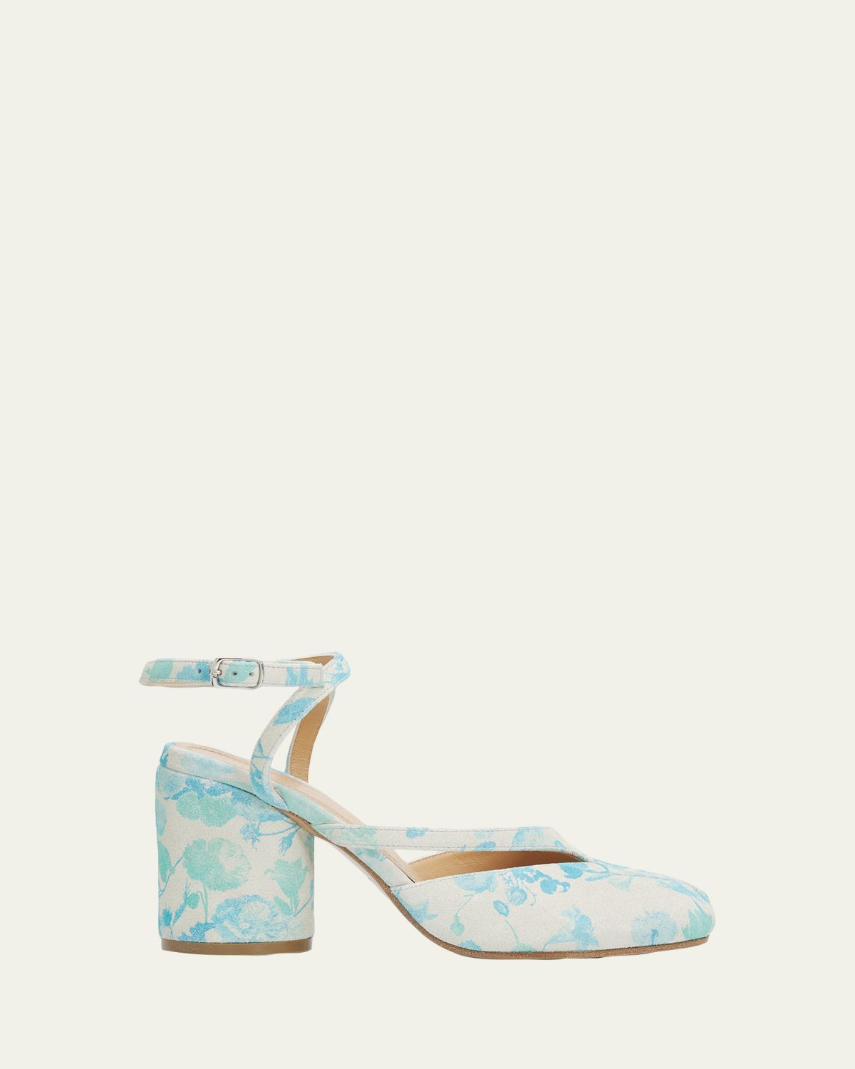 Maison Margiela 80mm Floral-Printed Suede Split-Toe Pumps | Thumbnail 4
