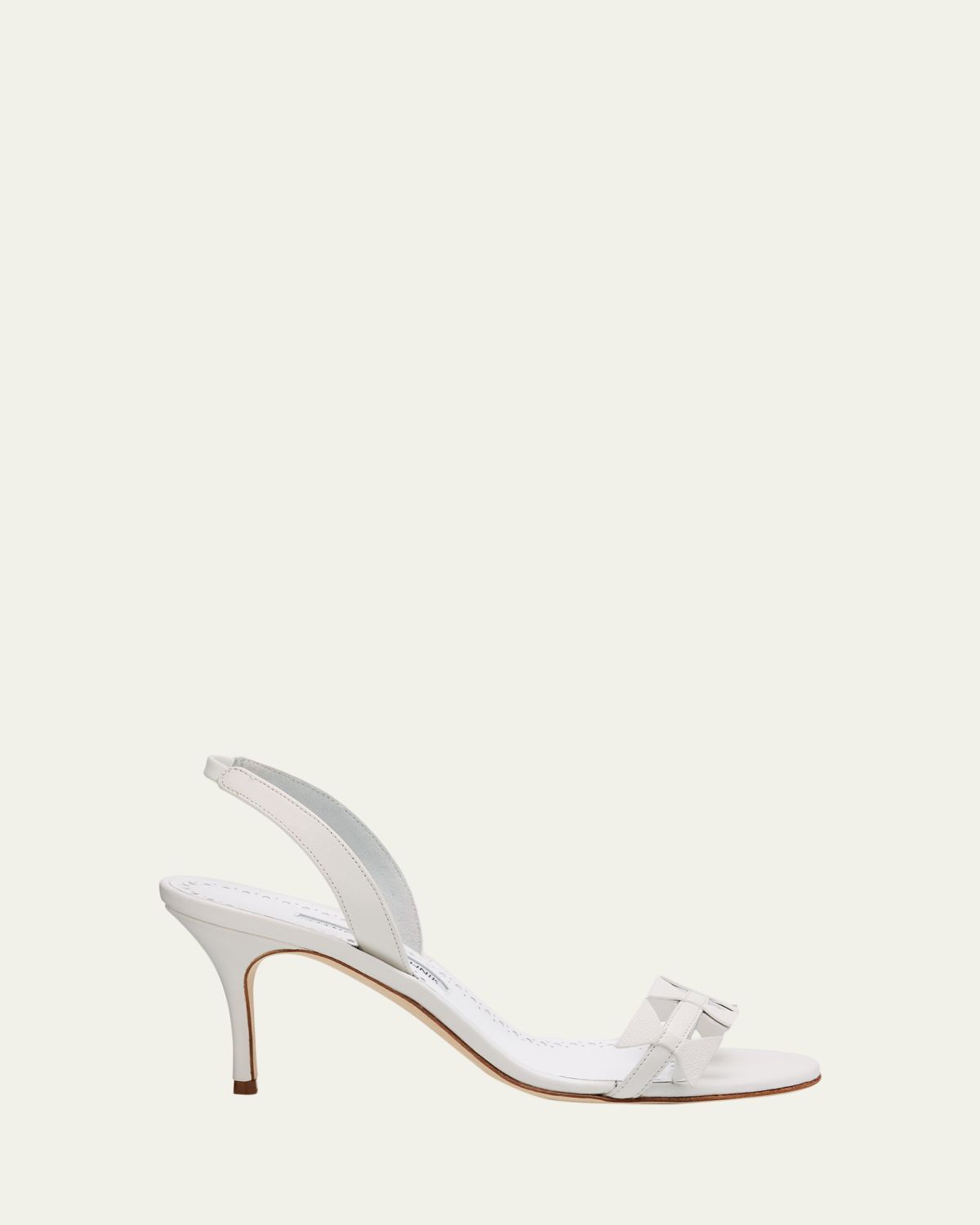 Manolo Blahnik 70mm Cigaura Bow Leather Sandals