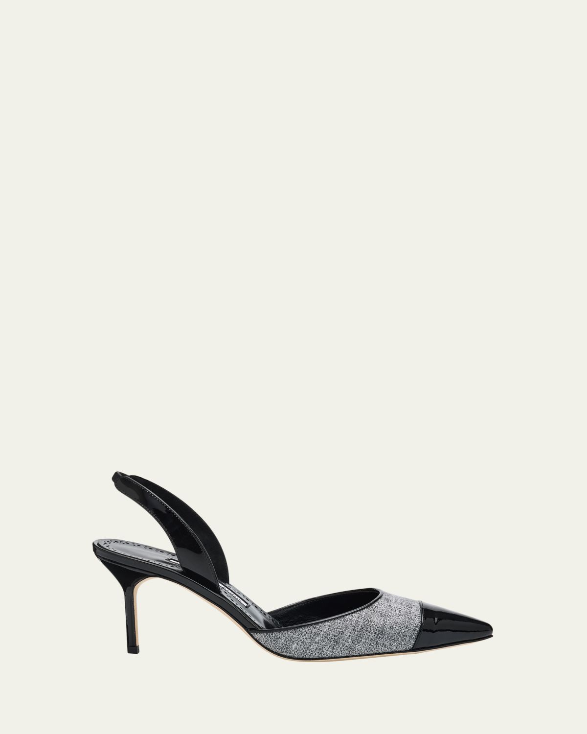 Manolo Blahnik 70mm Capsli Linen Slingback Pumps