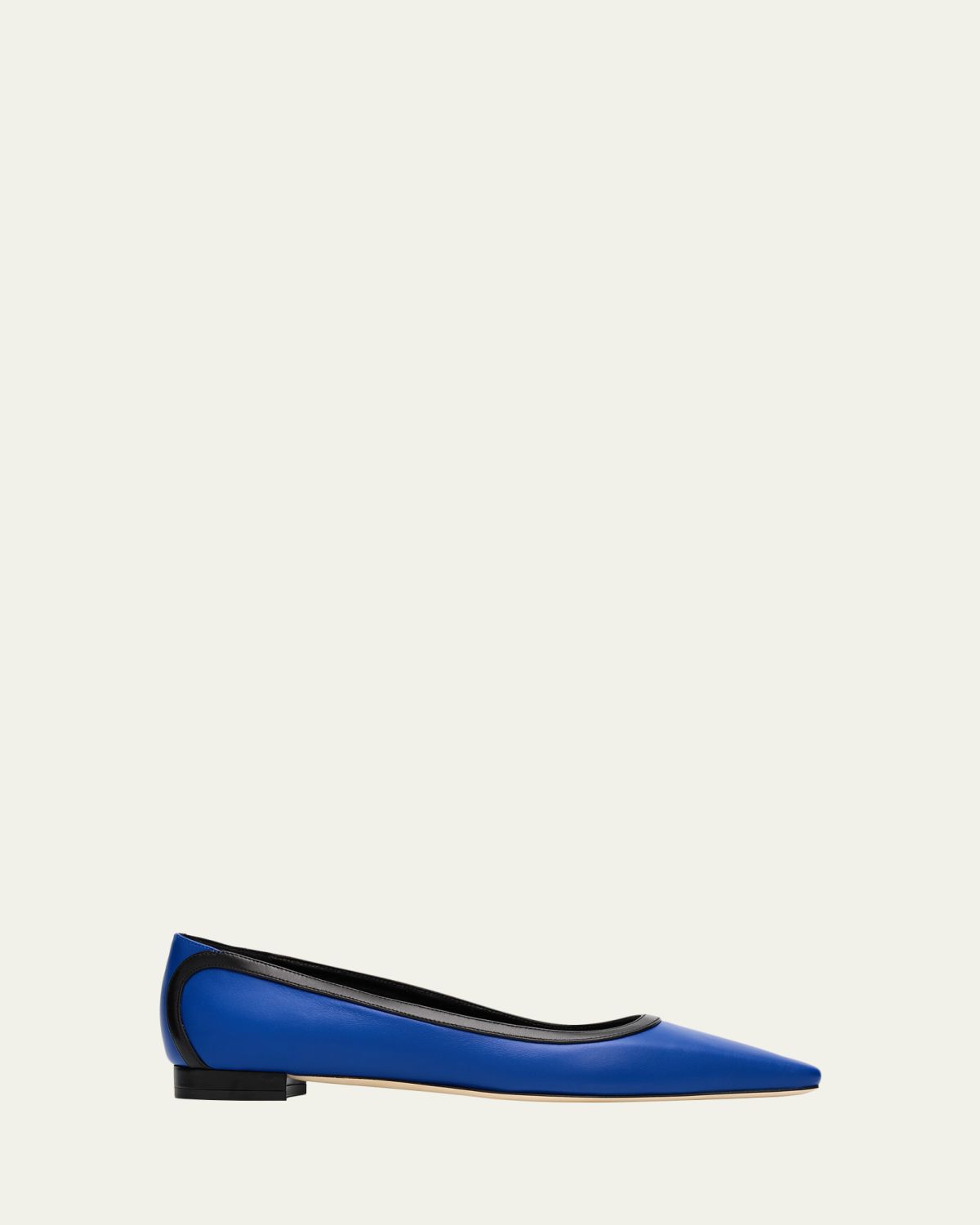 Manolo Blahnik Filotas Bicolor Leather Ballerina Flats