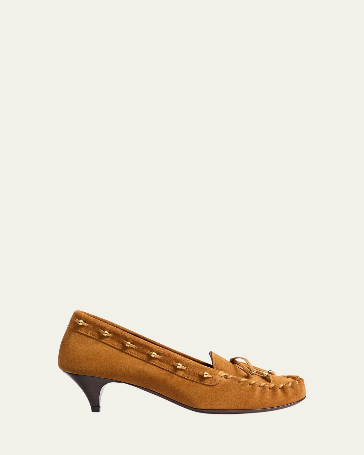 Khaite 45mm Milly Suede Moccasin Pumps