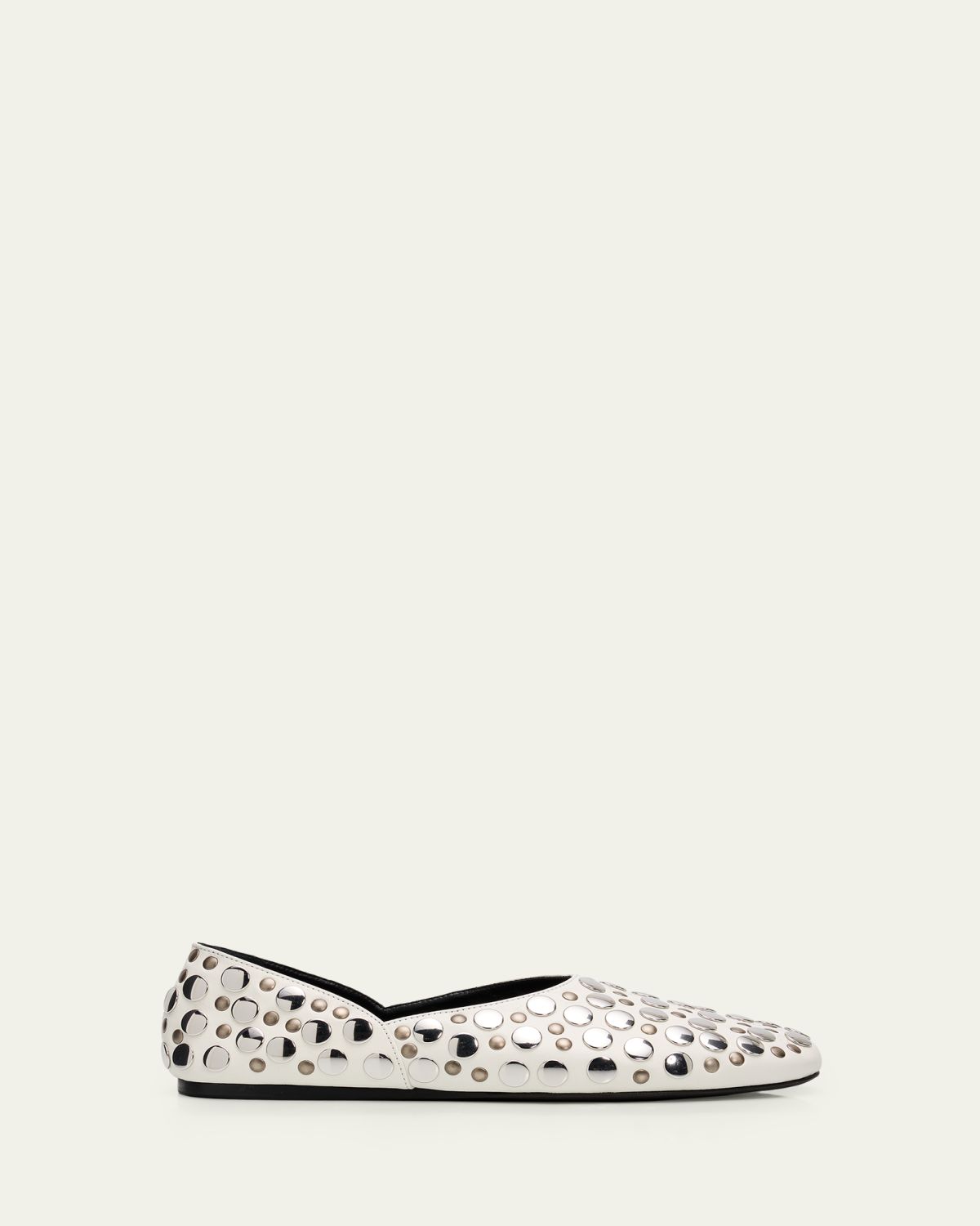 Khaite Jane Studded Leather Ballerina Flats