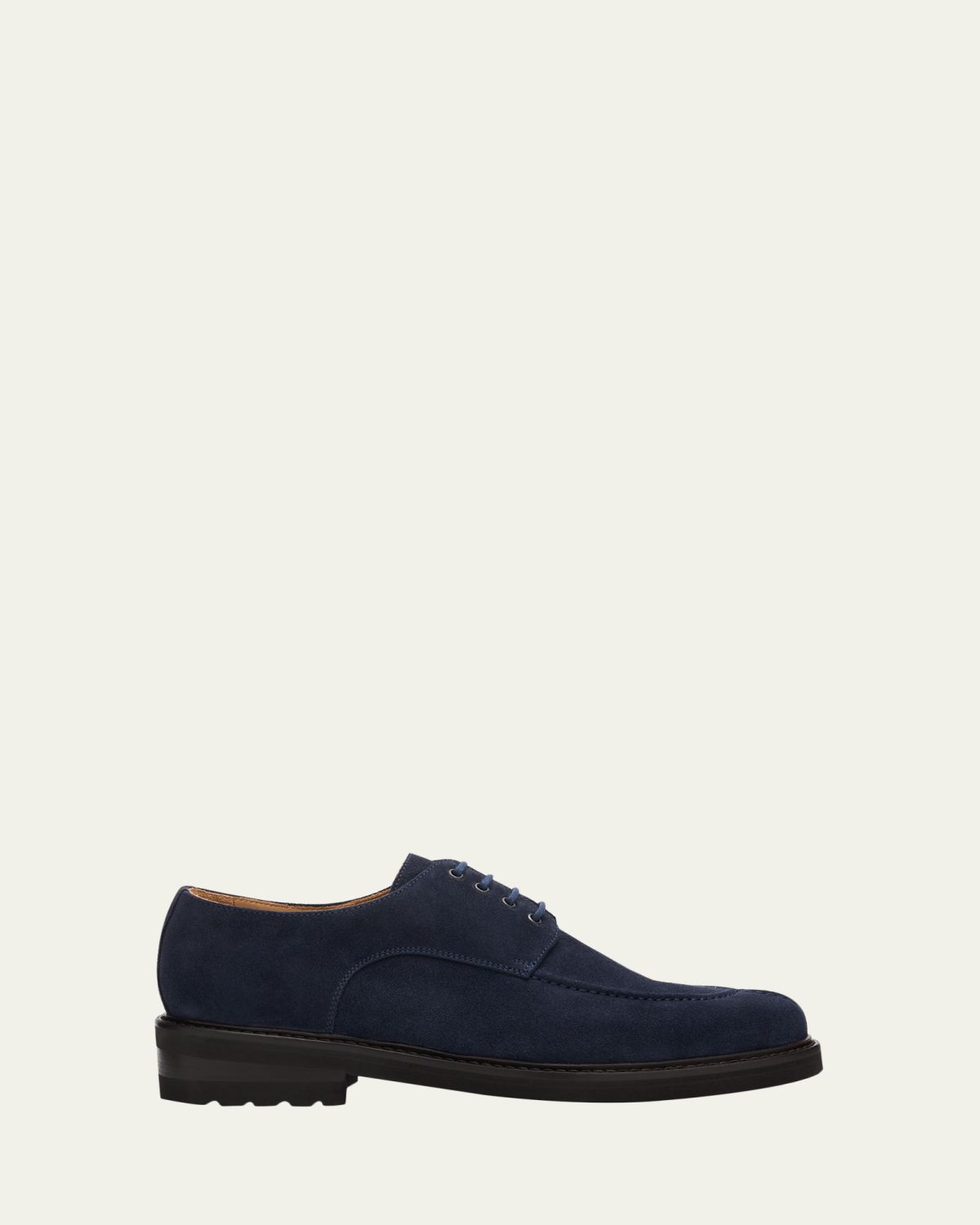 Bergdorf Goodman Men's Suede Apron-Toe Derby Shoes