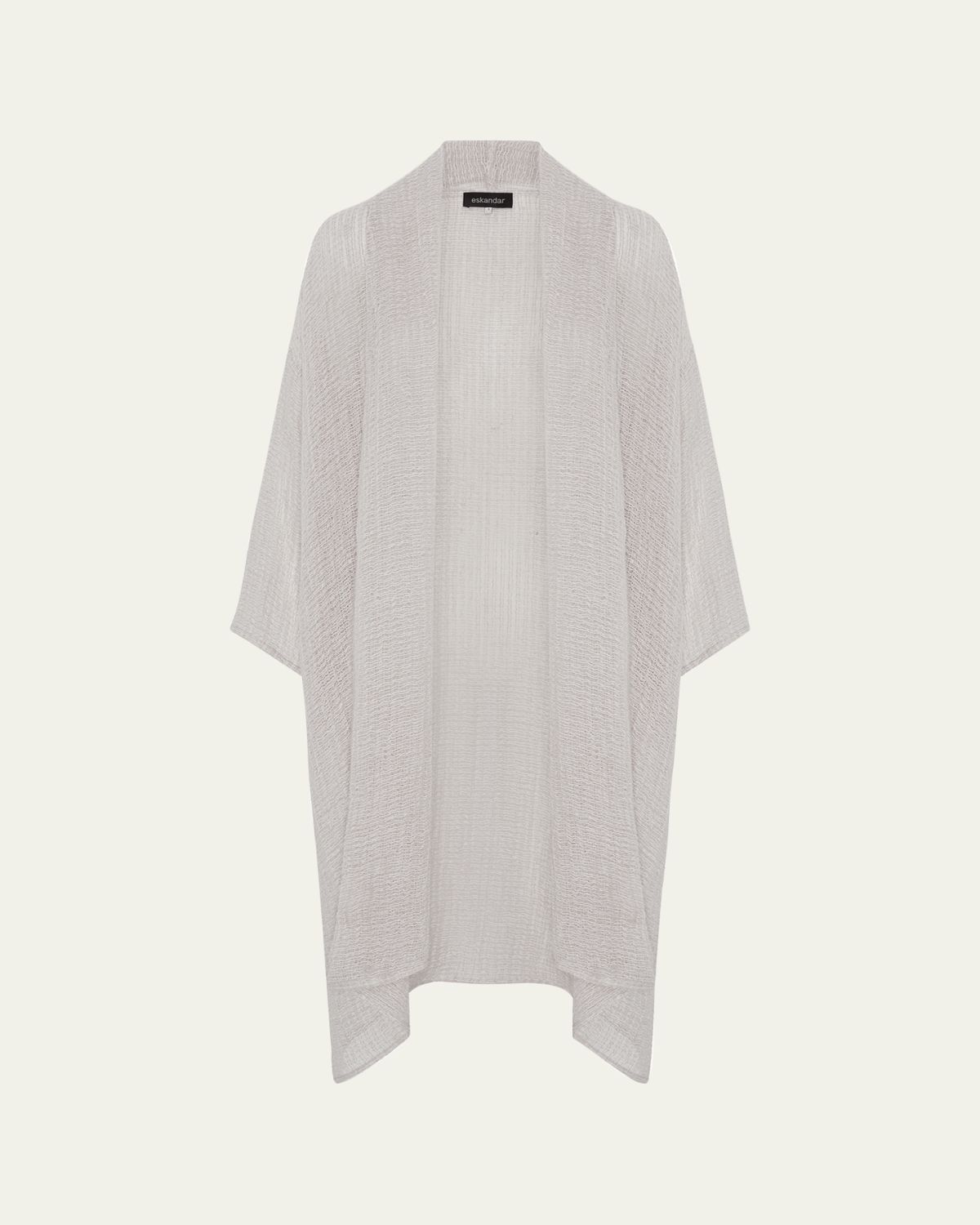 Eskandar Wide A-Line Scrunch Shawl Collar Jacket - Very Long