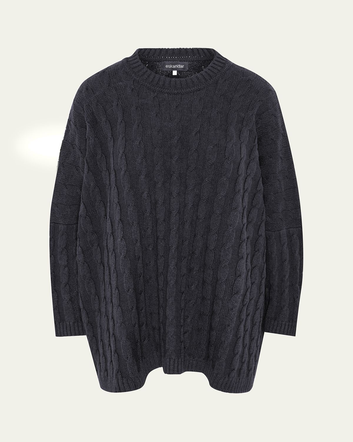 Eskandar Round Neck Sweater - Long Length
