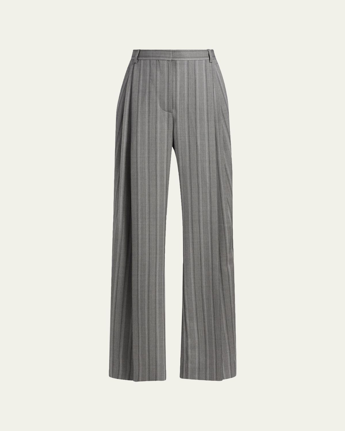 Stella McCartney Striped Wool Pleated Straight-Leg Trousers | Thumbnail 6 Stella McCartney Striped Wool Pleated Straight-Leg Trousers | Thumbnail 6
