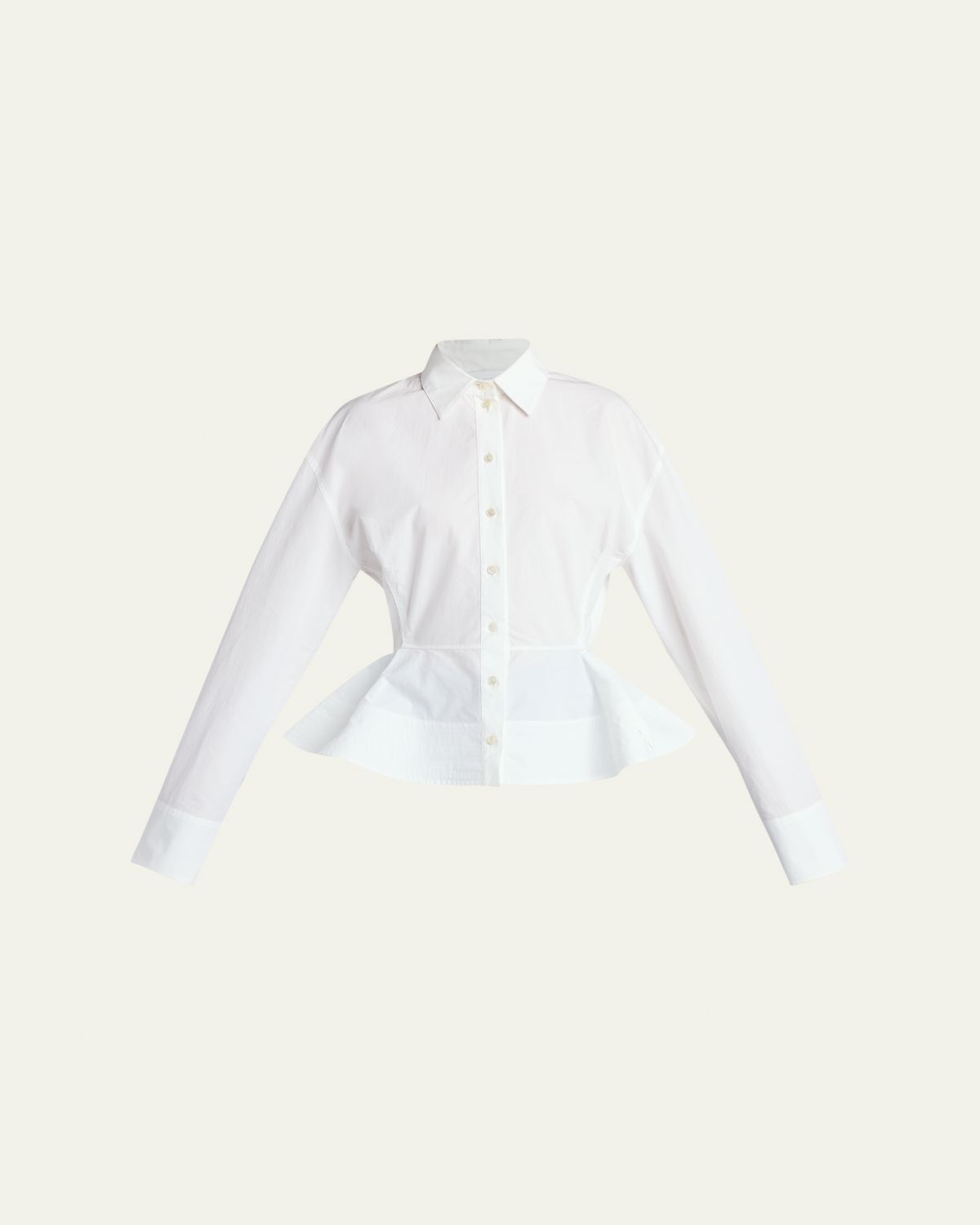 Stella McCartney Cotton Poplin Button-Front Peplum Shirt