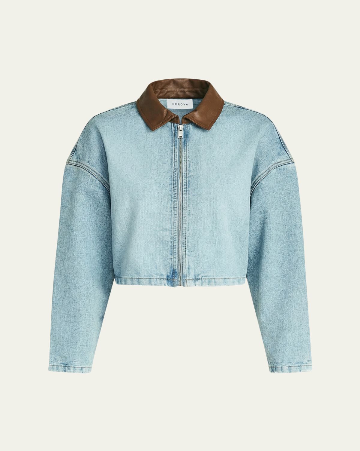 SEROYA Coop Cropped Denim Jacket | Thumbnail 6