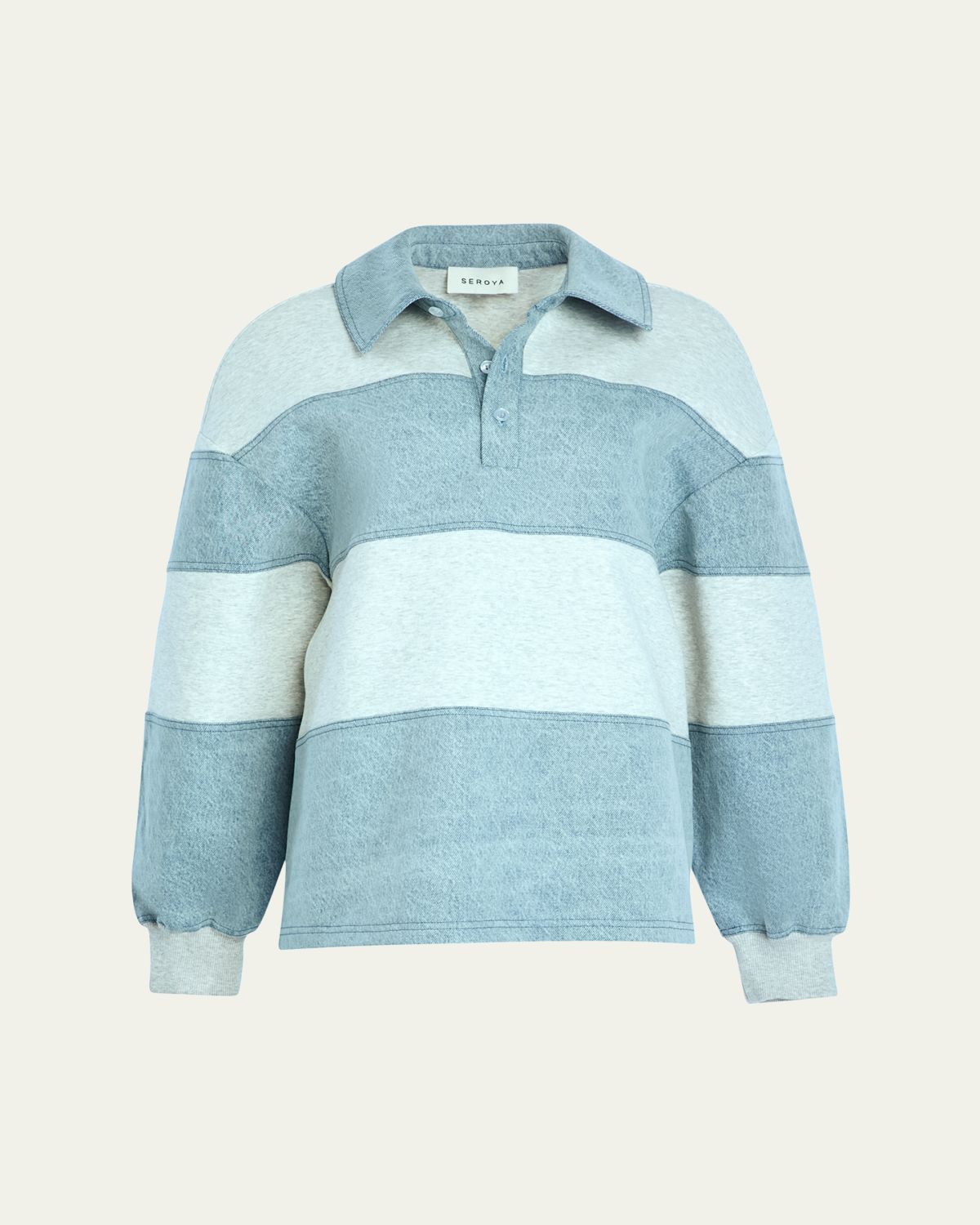 SEROYA Cher Striped Denim Top | Thumbnail 6