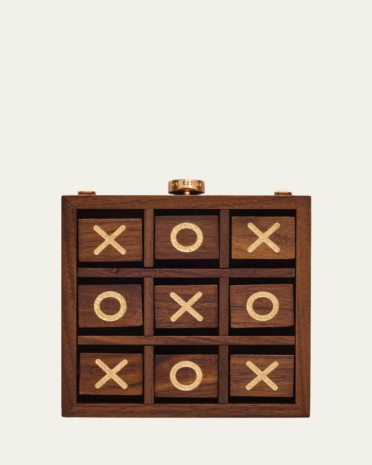 Cult Gaia Tic Tac Toe Wood Clutch Bag