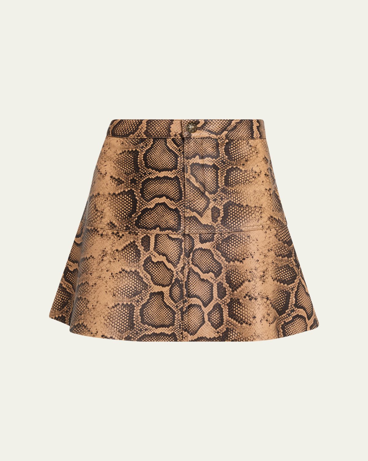 Kobi Halperin Addie Snake Leather A-Line Miniskirt