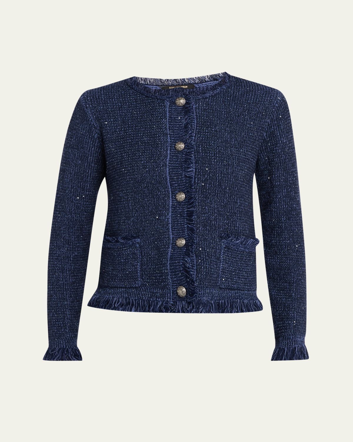 Kobi Halperin Kailey Fringe-Trim Sequin Knit Sweater