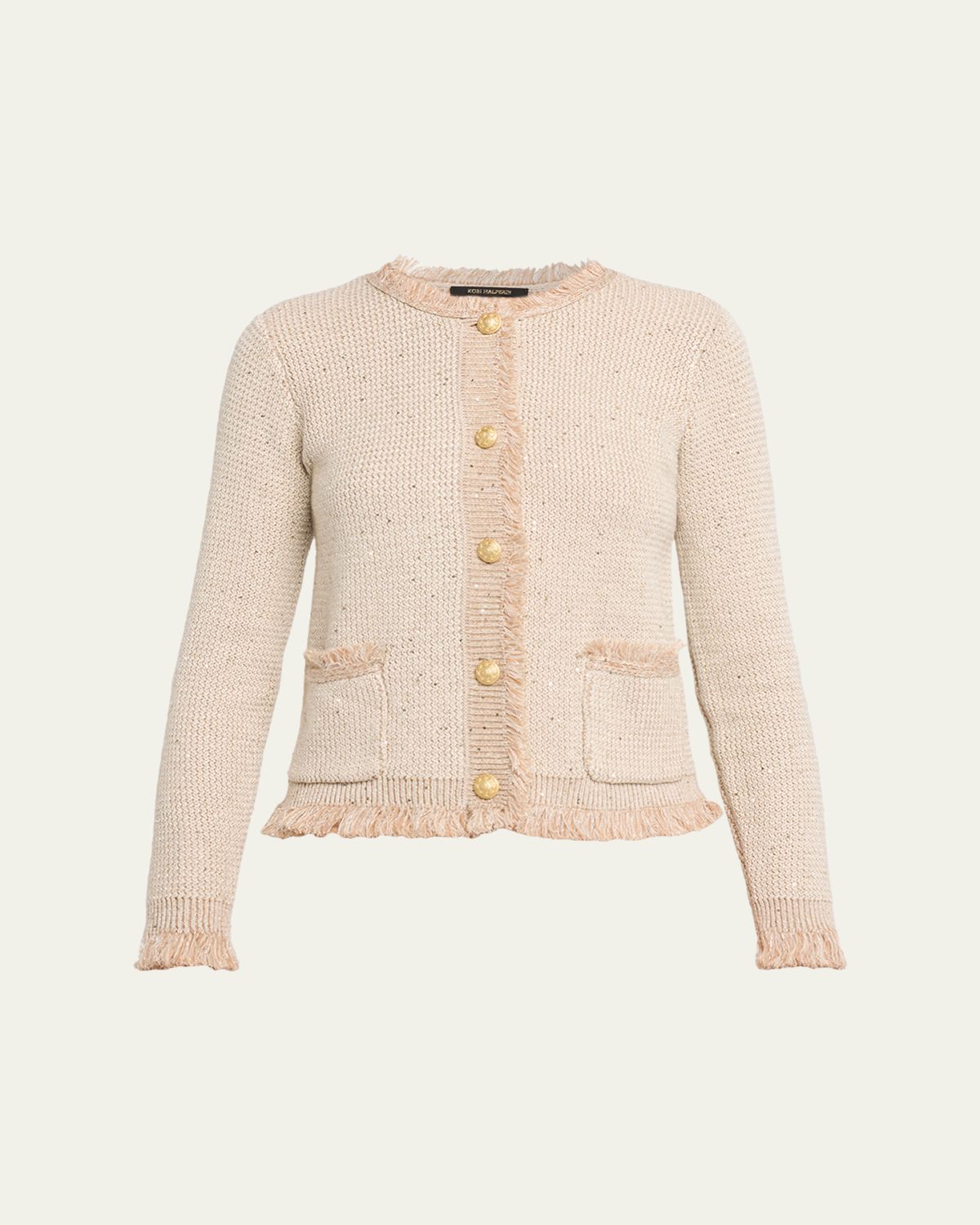 Kobi Halperin Kailey Fringe-Trim Sequin Knit Sweater