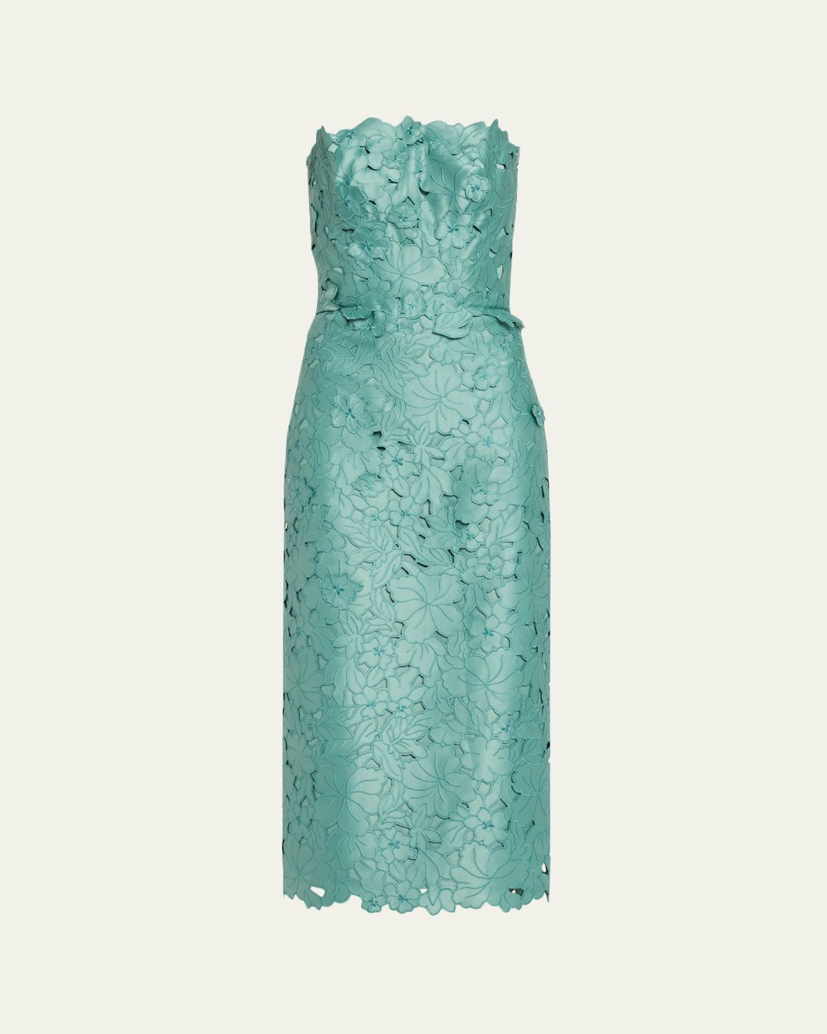 Costarellos Astelle Strapless Floral-Cut Lace Midi Pencil Dress | Thumbnail 6 Costarellos Astelle Strapless Floral-Cut Lace Midi Pencil Dress | Thumbnail 6