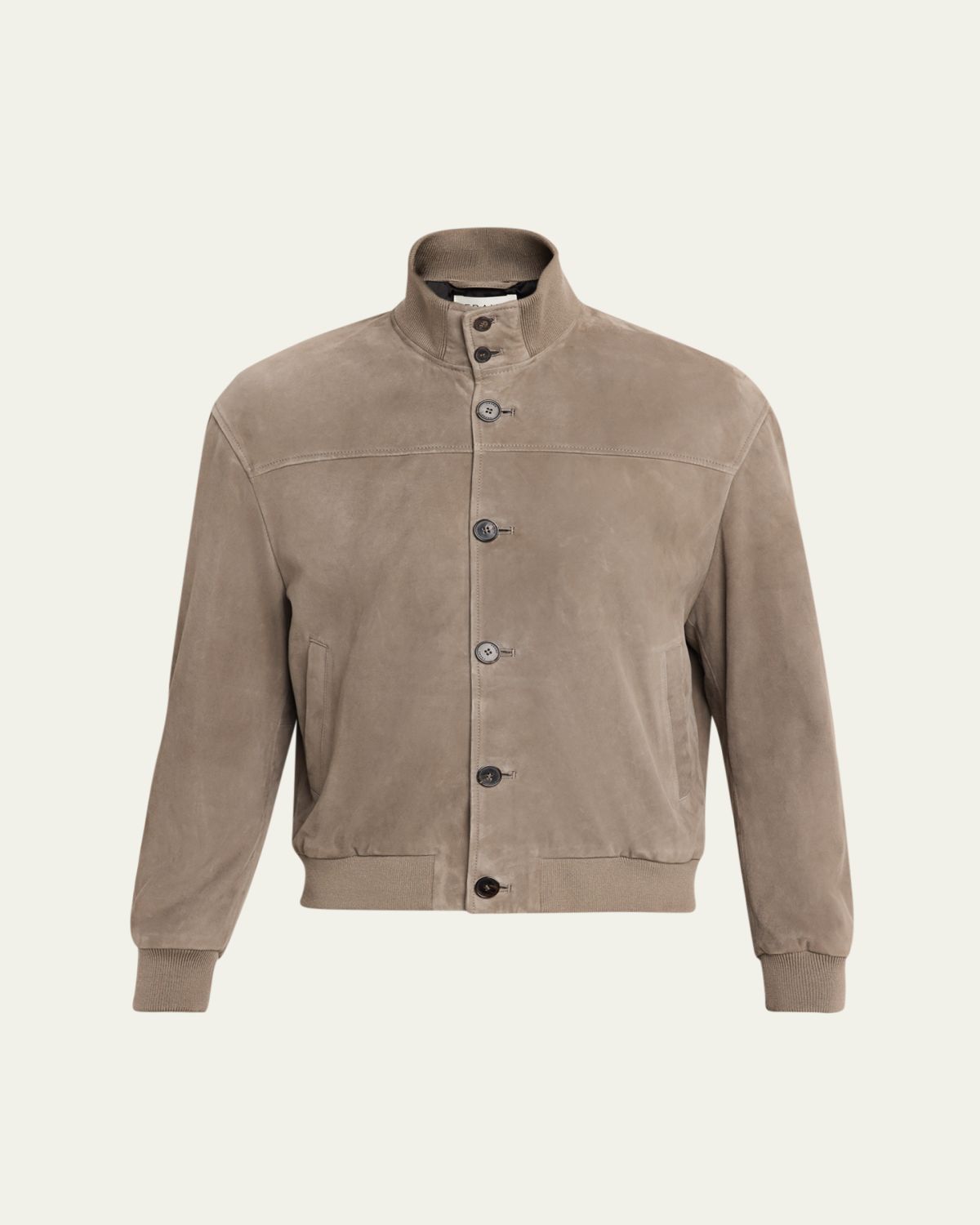 FRAME Men 's Rib Collar Suede Jacket