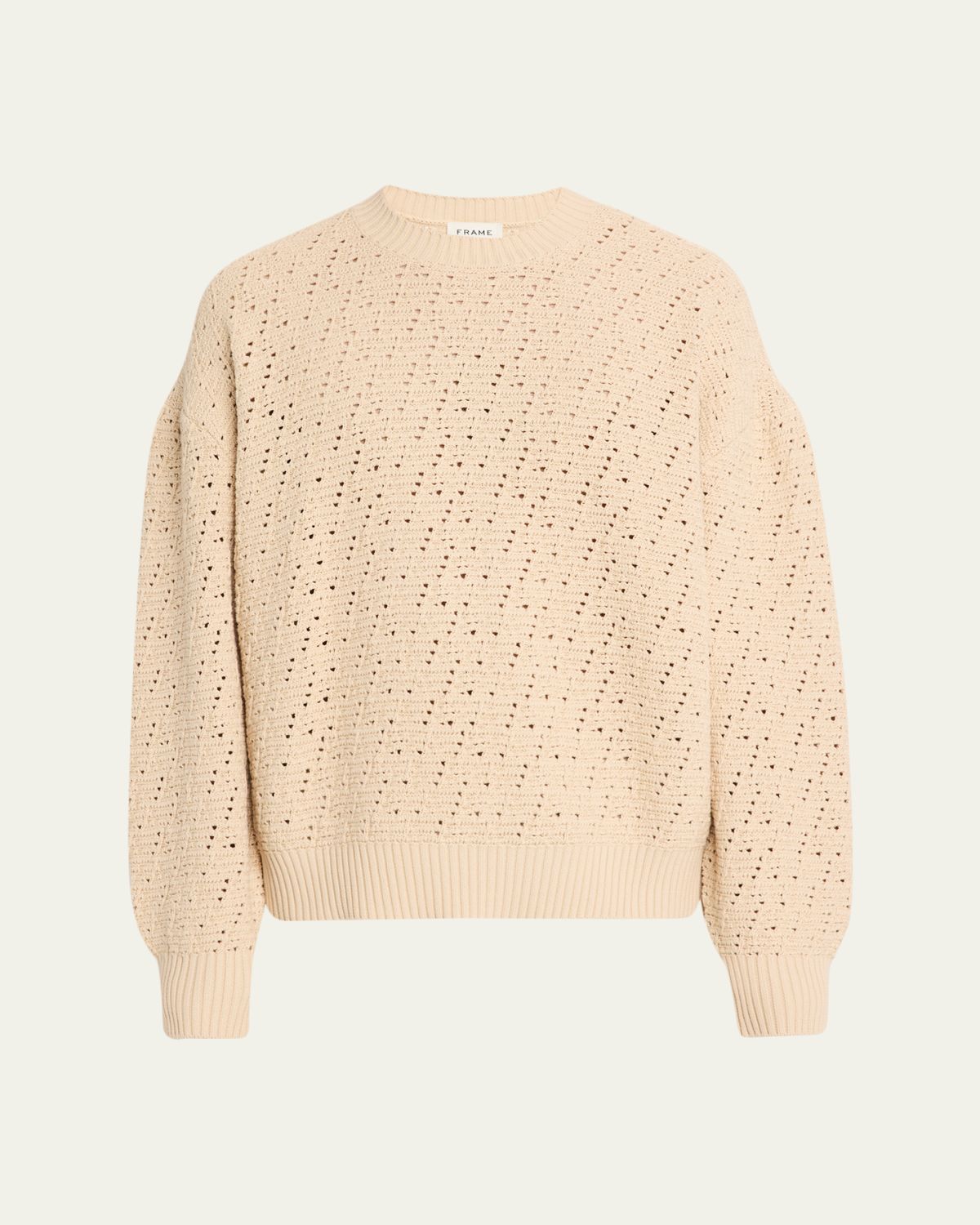 FRAME Men 's Crochet Cotton Crewneck Sweater