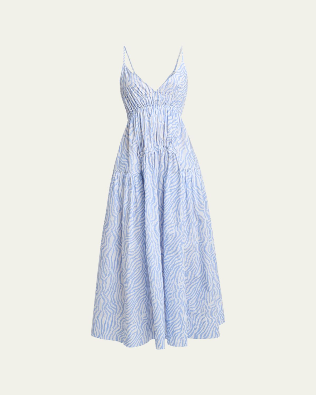 Proenza Schouler White Label Michelyn Shirred Empire-Waist Sleeveless Maxi Dress