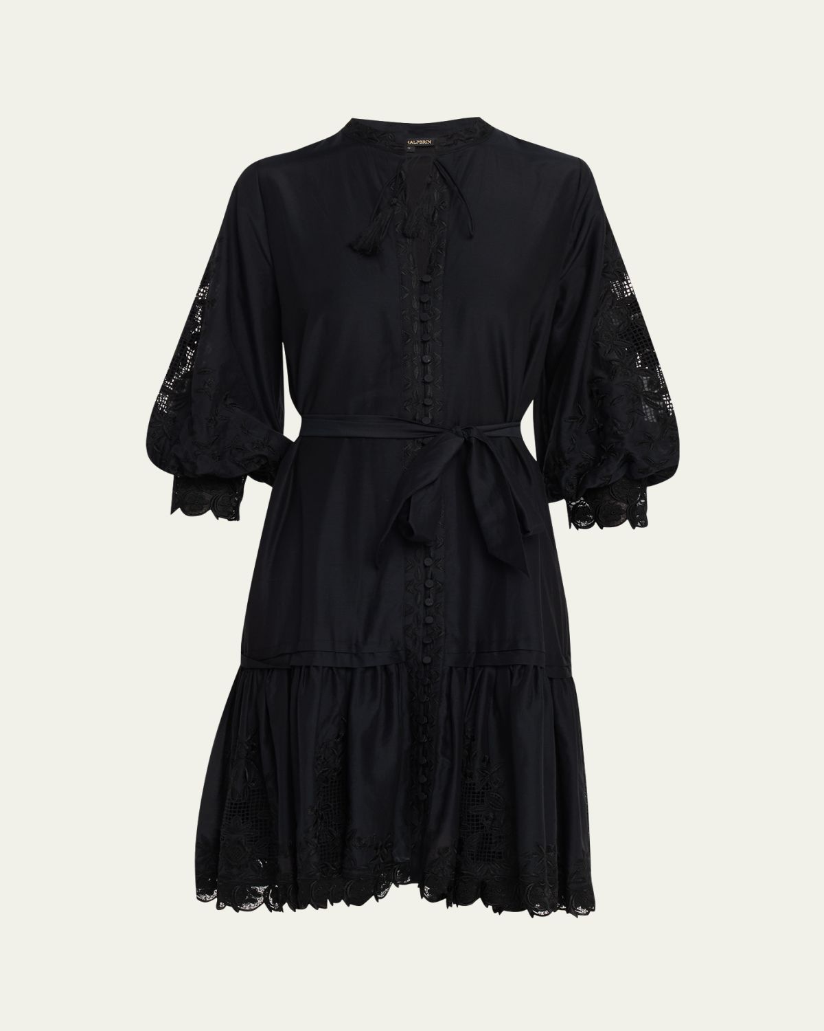 Kobi Halperin Erica Embroidered Flounce Dress