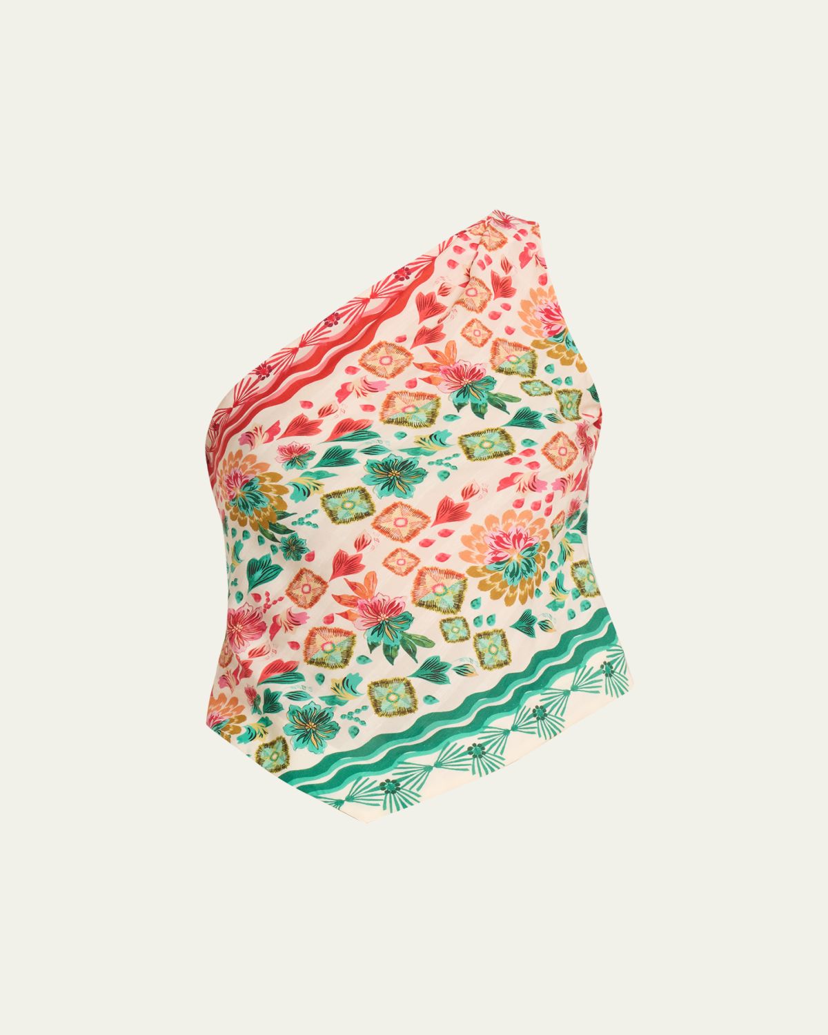 Saloni Madeline Printed One-Shoulder Top