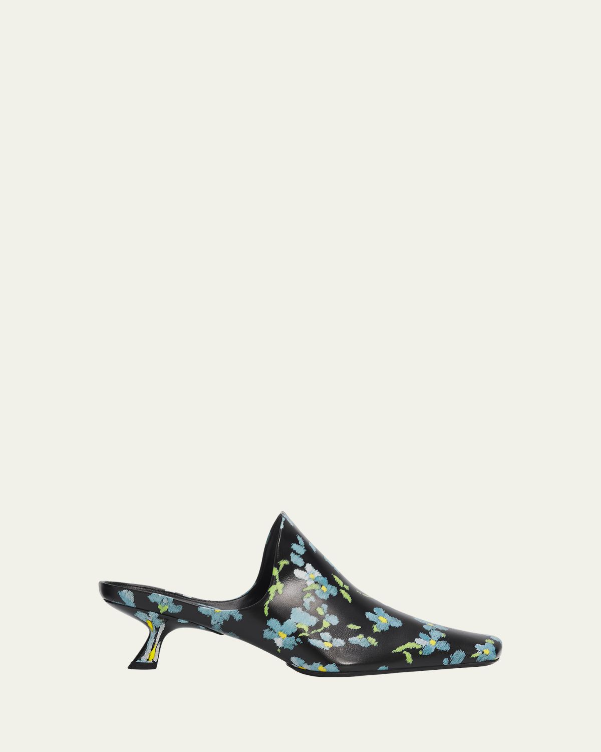 Loewe 45mm Emily Floral Leather Mules