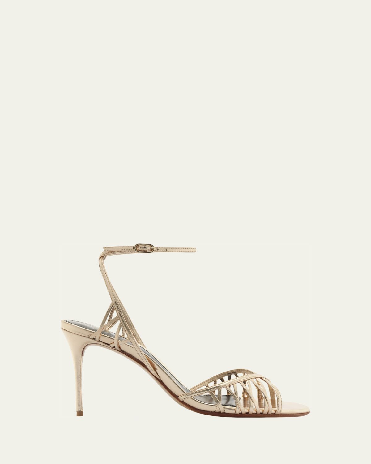 Alexandre Birman 85mm Solene Metallic Leather Sandals