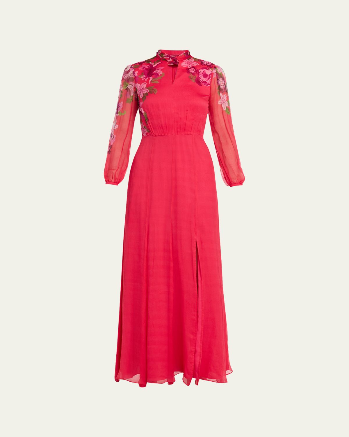 Saloni Jaclyn Printed Long-Sleeve Dress