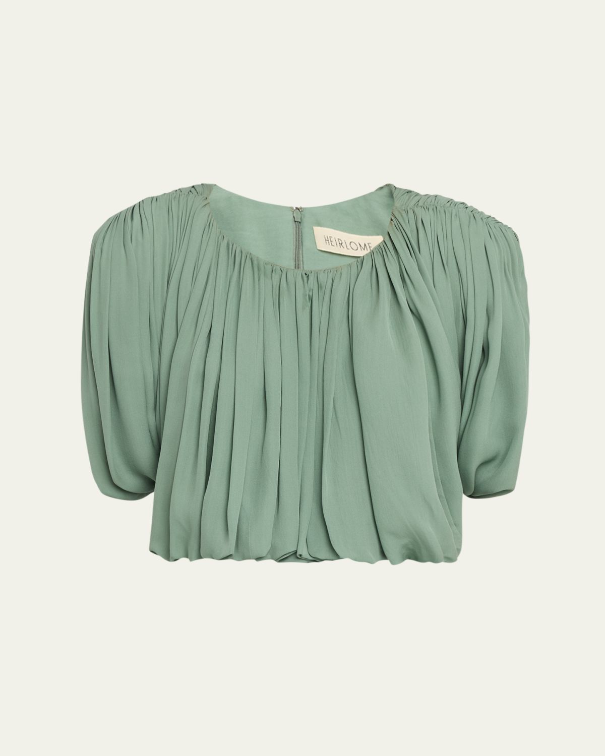 Heirlome Renata Sleeveless Draped Silk Georgette Crop Top