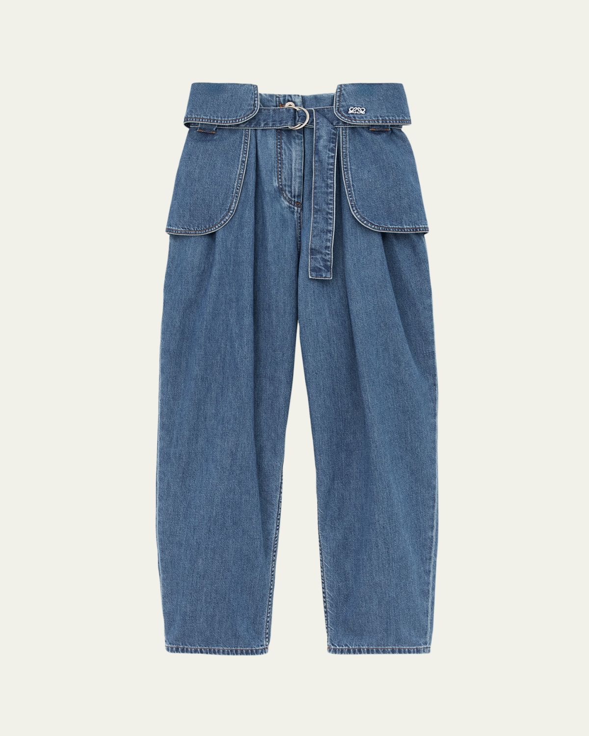 Loewe Belted Barrel-Leg Cargo Jeans