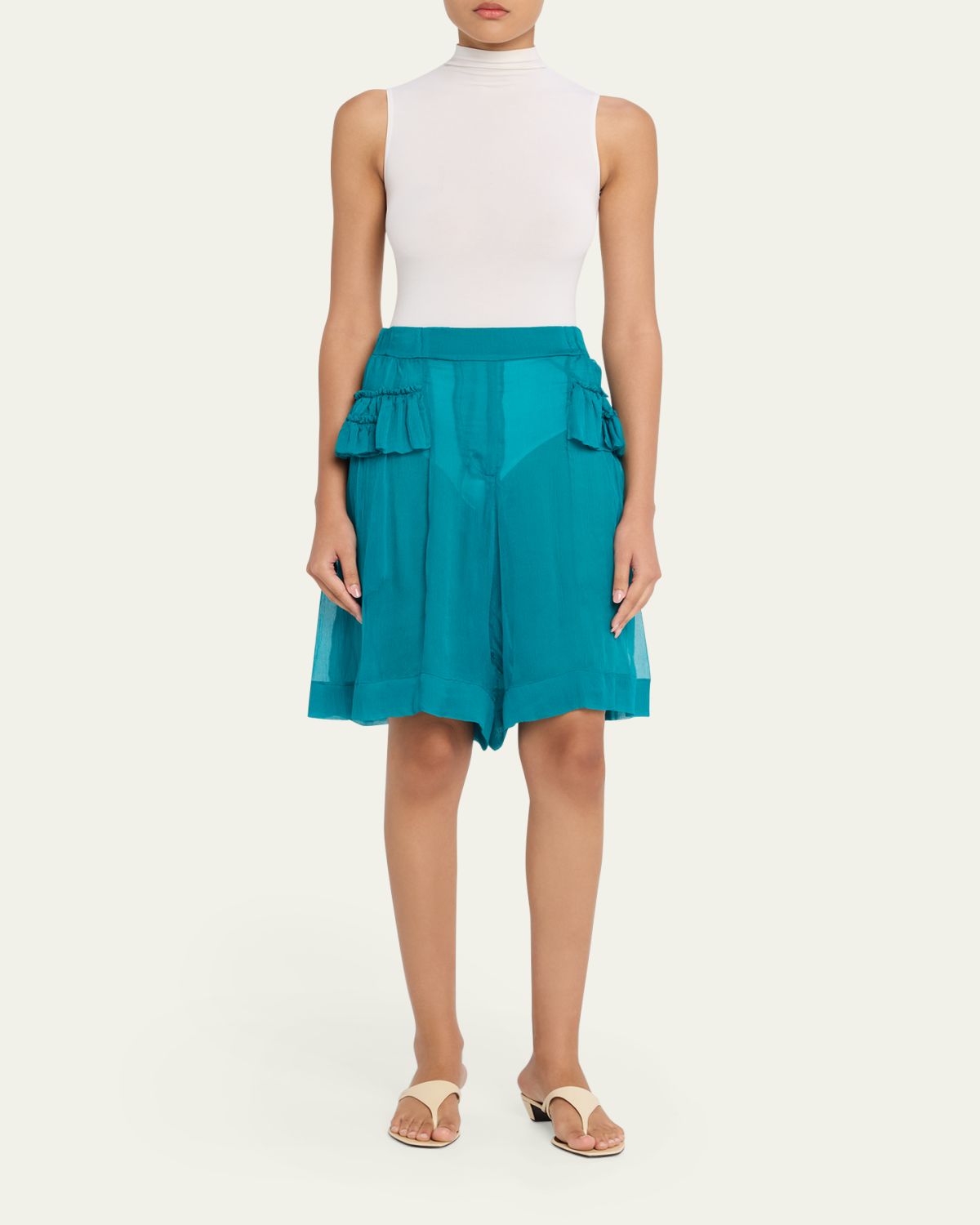 Dries Van Noten Pacuna Tiered Silk Muslin Shorts | Thumbnail 2