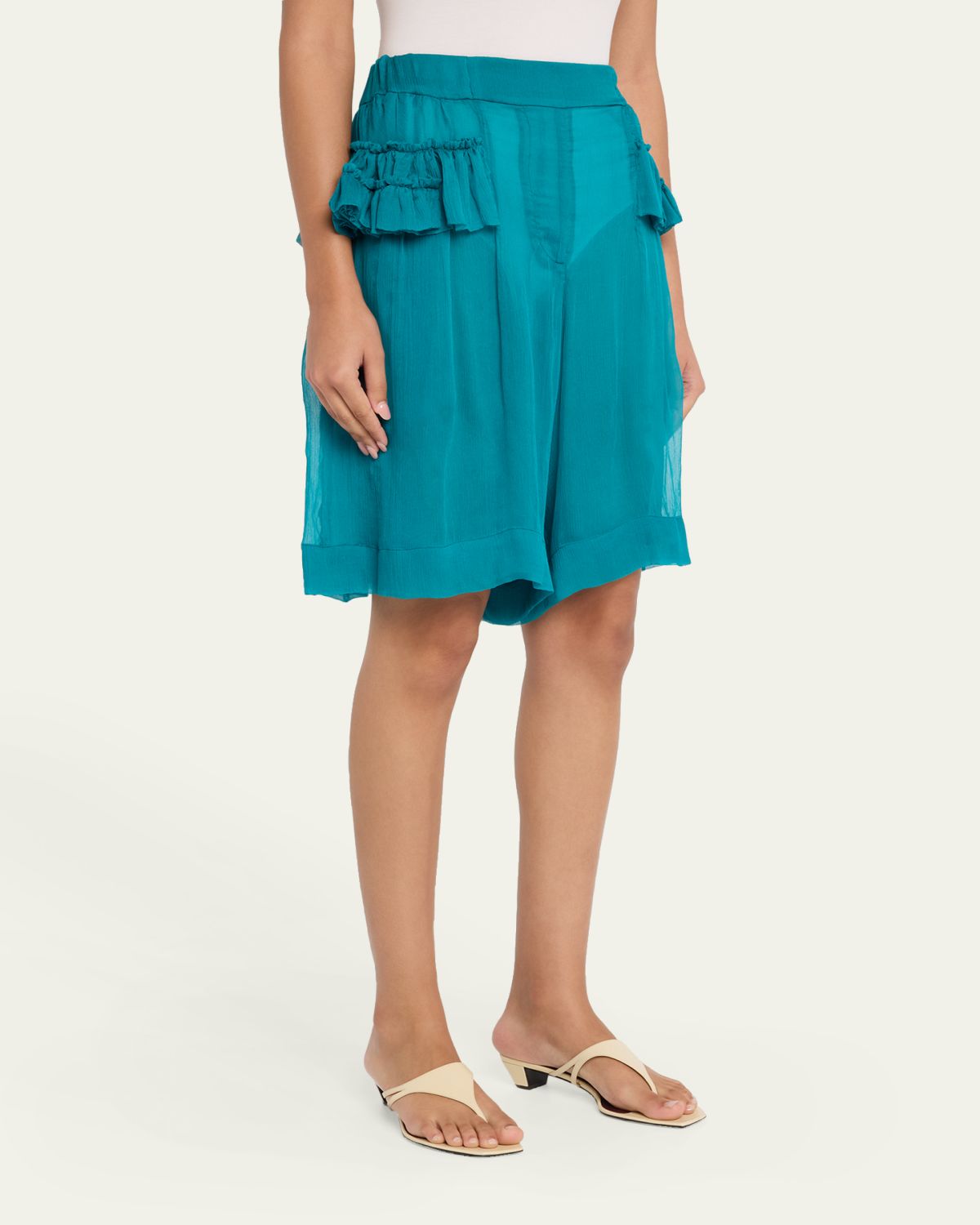 Dries Van Noten Pacuna Tiered Silk Muslin Shorts | Thumbnail 4