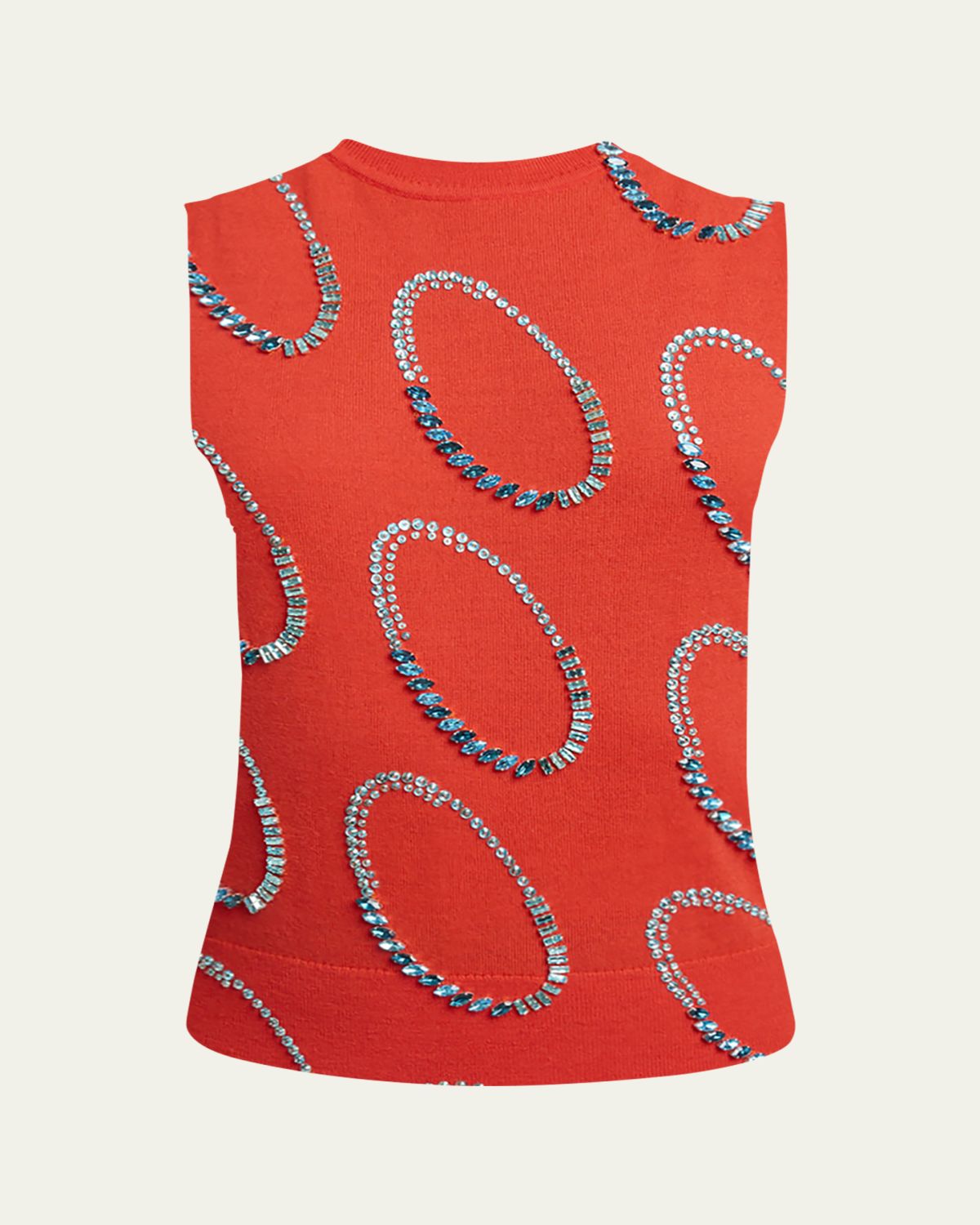 Dries Van Noten Taja Embroidered Sleeveless Merino Wool Top
