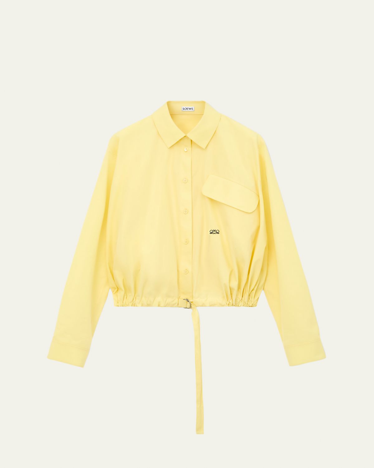 Belted Balloon Button-Down Shirt