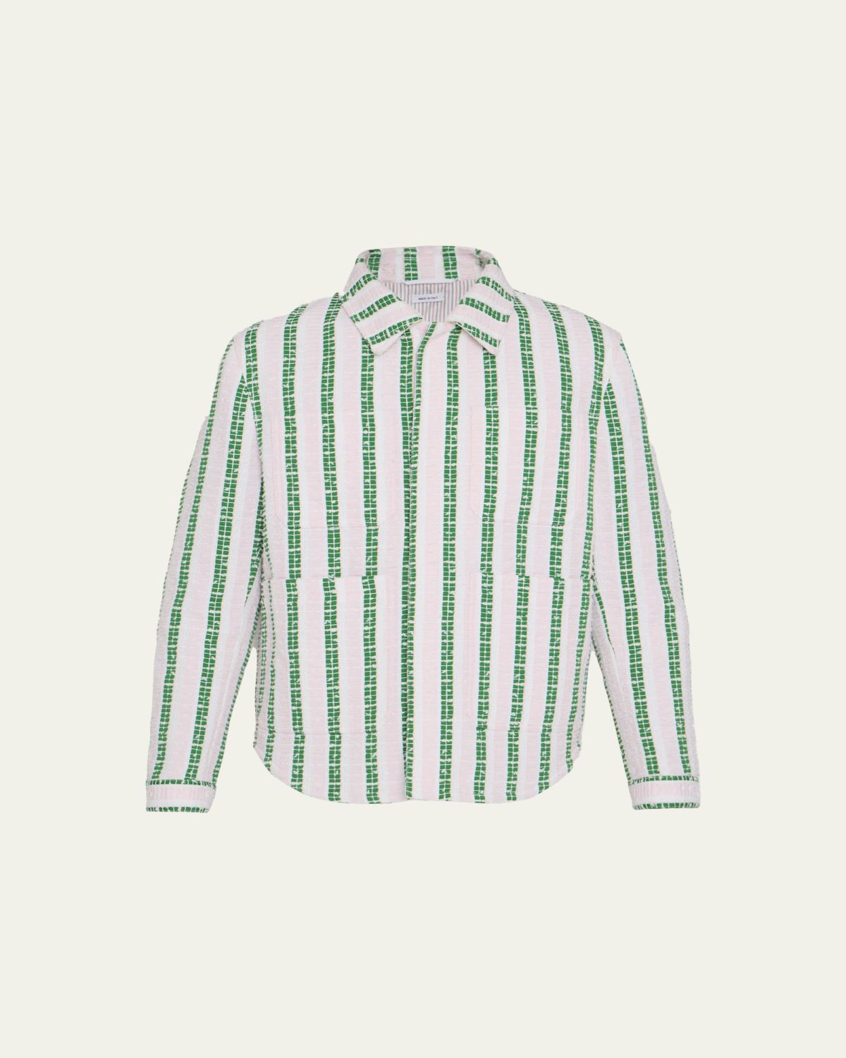Thom Browne Men's Rep Stripe Poplin Oversized Overshirt