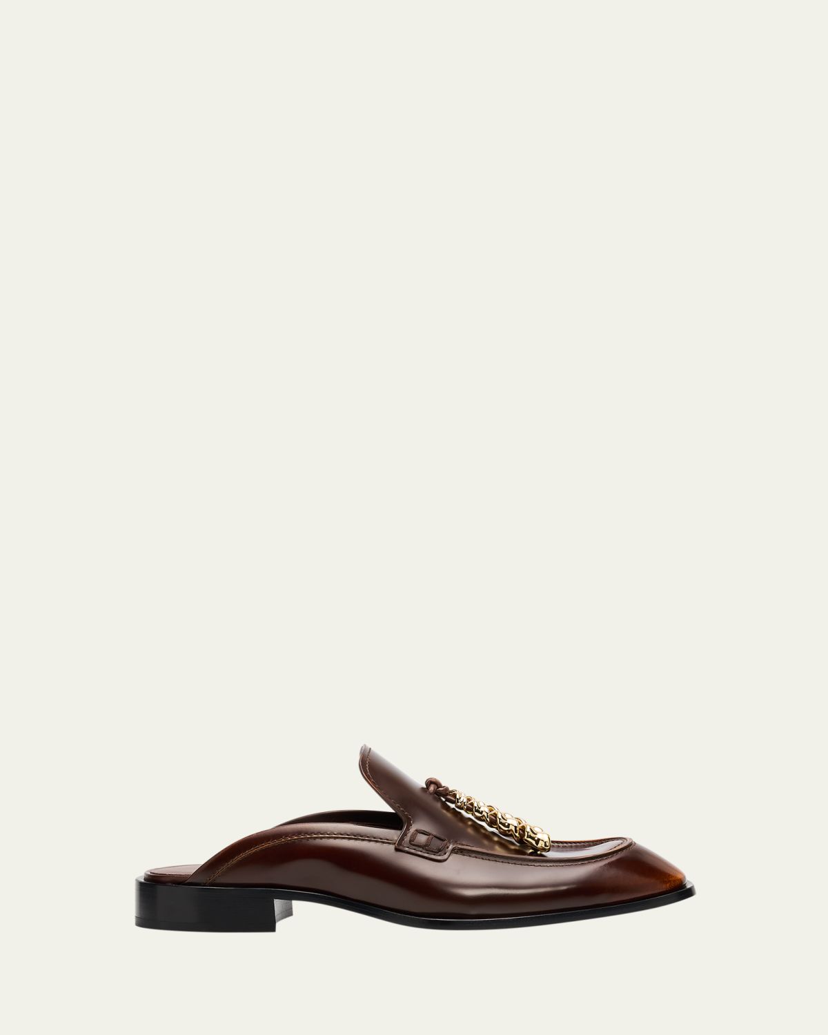 Loewe Edge Leather Loafer Mules