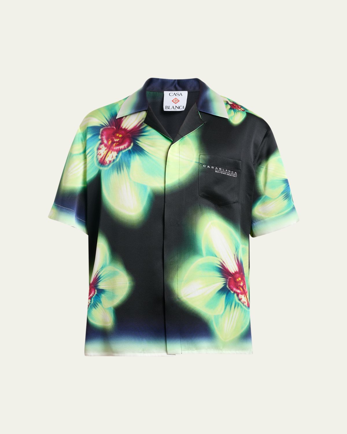 CASABLANCA Men's Silk Maxi-Floral Short-Sleeve Shirt